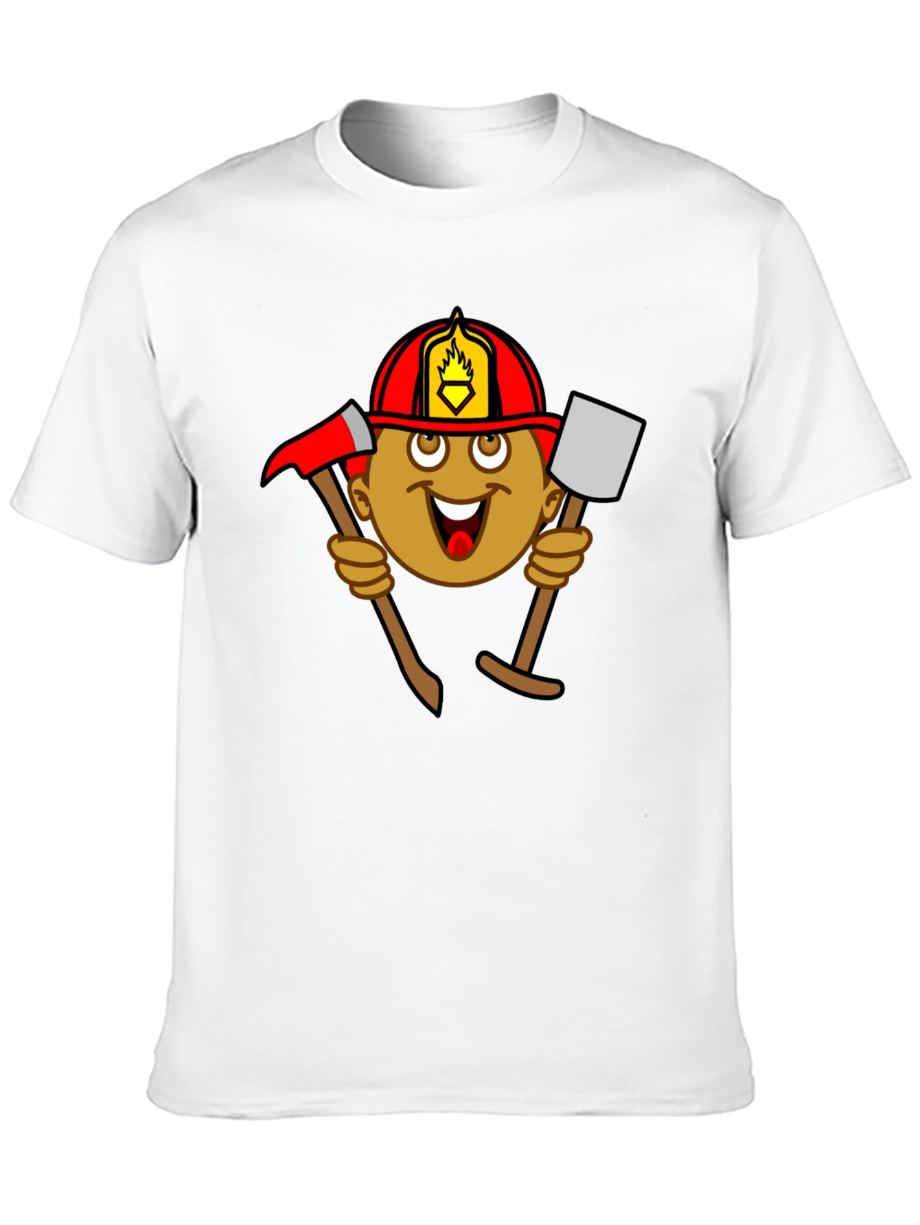 Black Firefighter Cartoon Graphic Tee - Black view 10