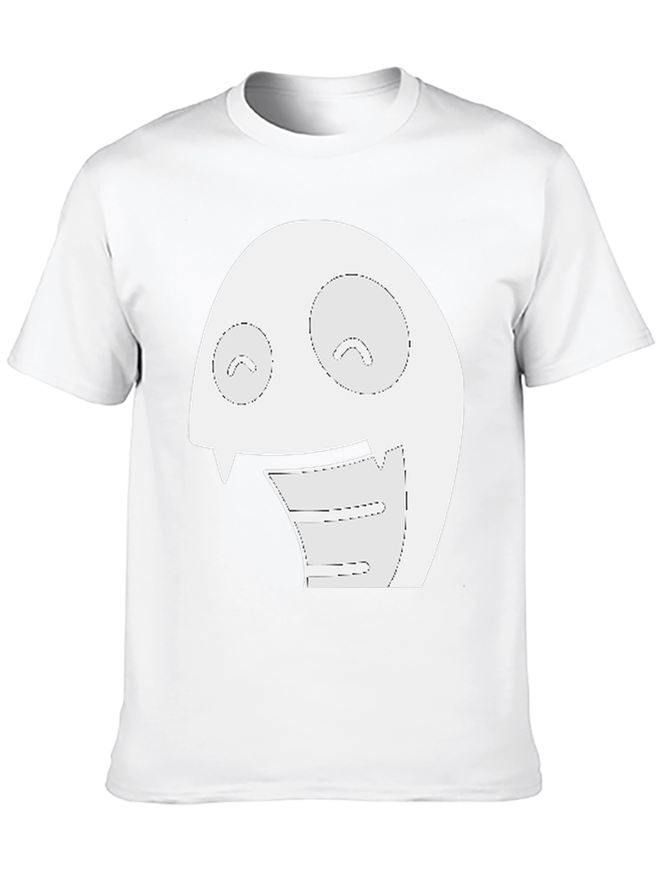 Black Fun Cartoon Face Graphic Tee - Black Cotton T-Shirt view 10