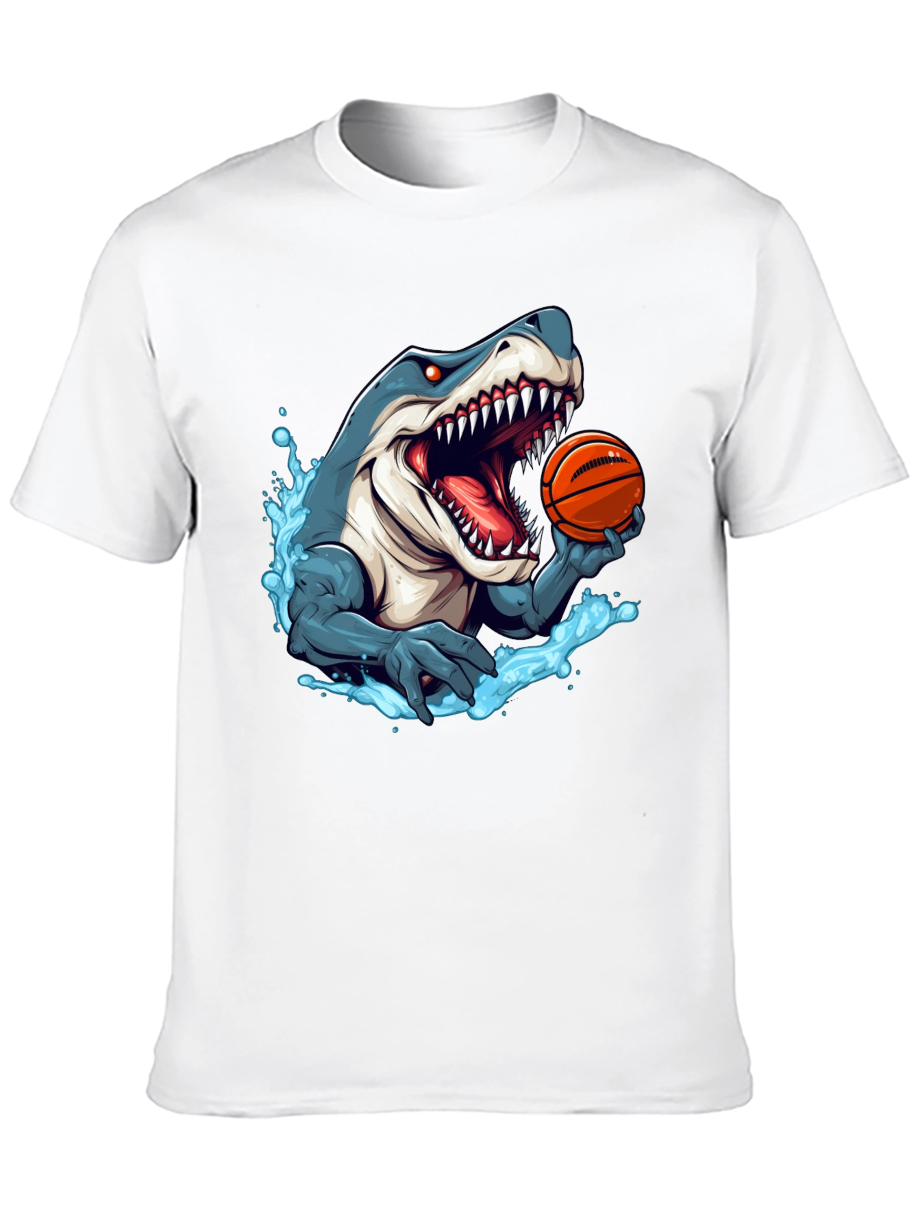 Black Shark Basketball T-Shirt - Men's Graphic Tee view 10