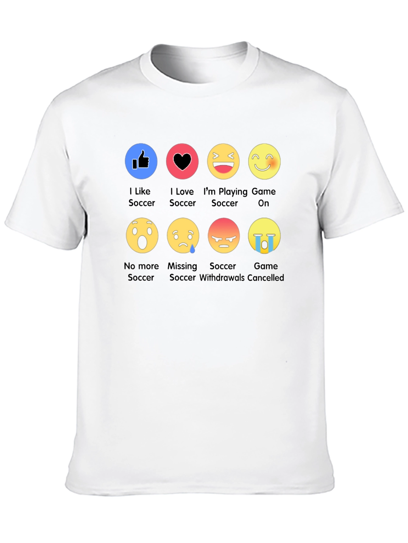 Black Soccer Emoji Black T-Shirt: I Like Soccer Graphic Tee view 10