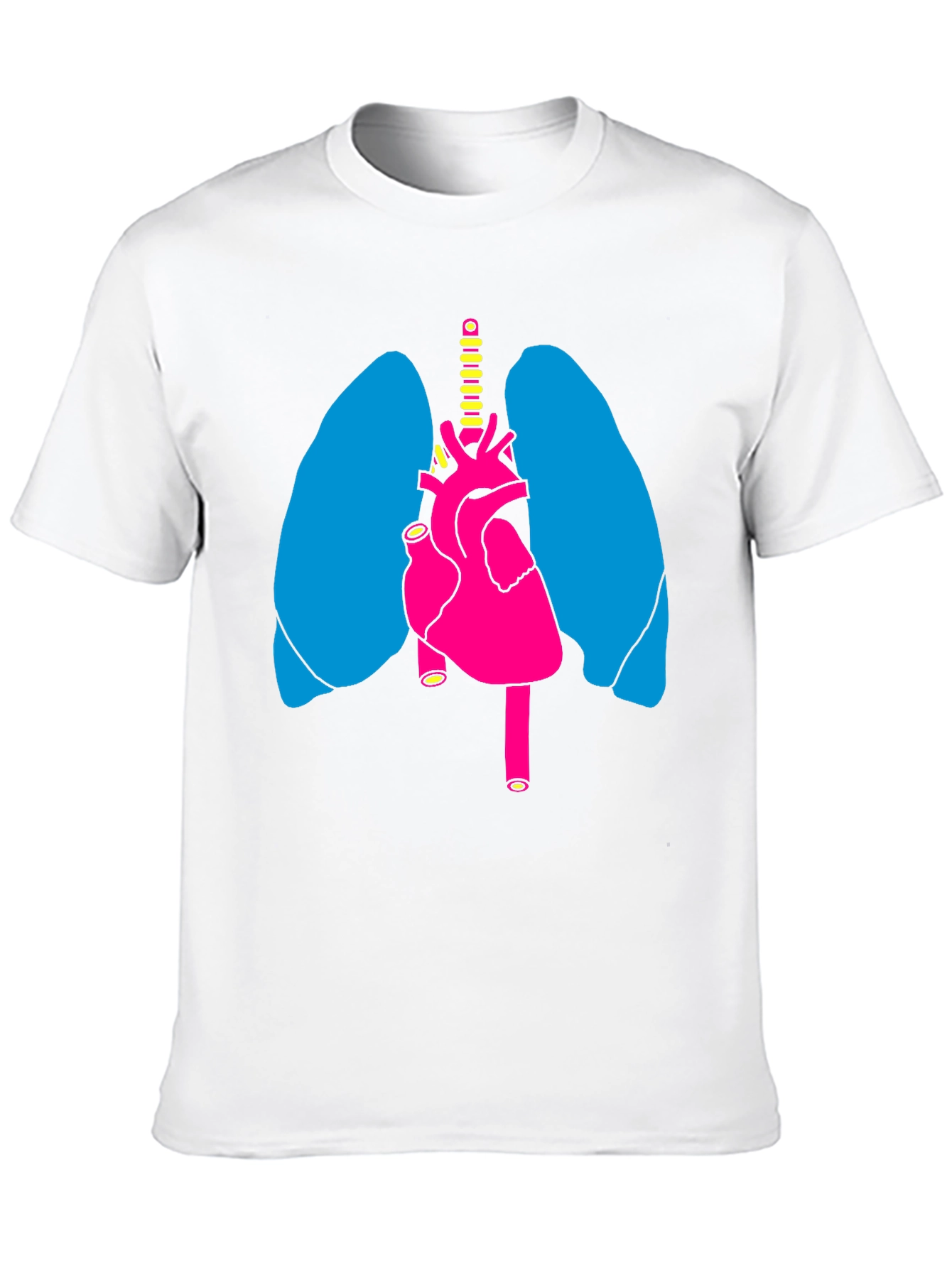 Black Anatomy Heart Lungs Graphic Tee - Black Unisex Shirt view 10