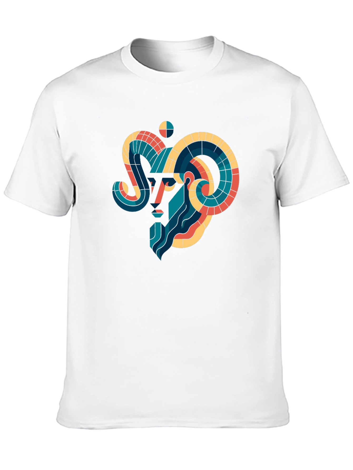 Black Geometric Aries Ram Graphic Tee - Black view 10