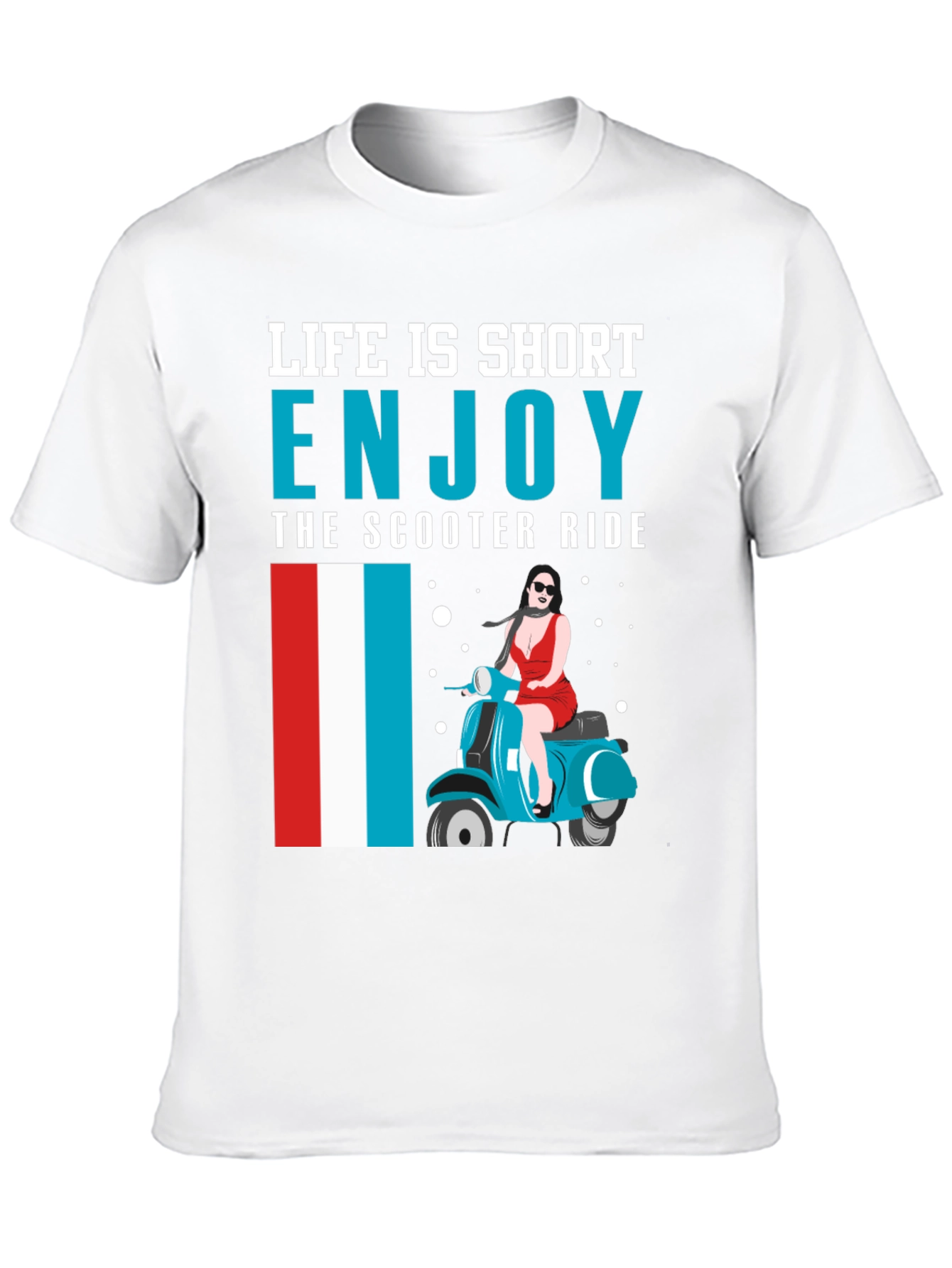 Black Life is Short Enjoy the Scooter Ride Graphic Tee view 10