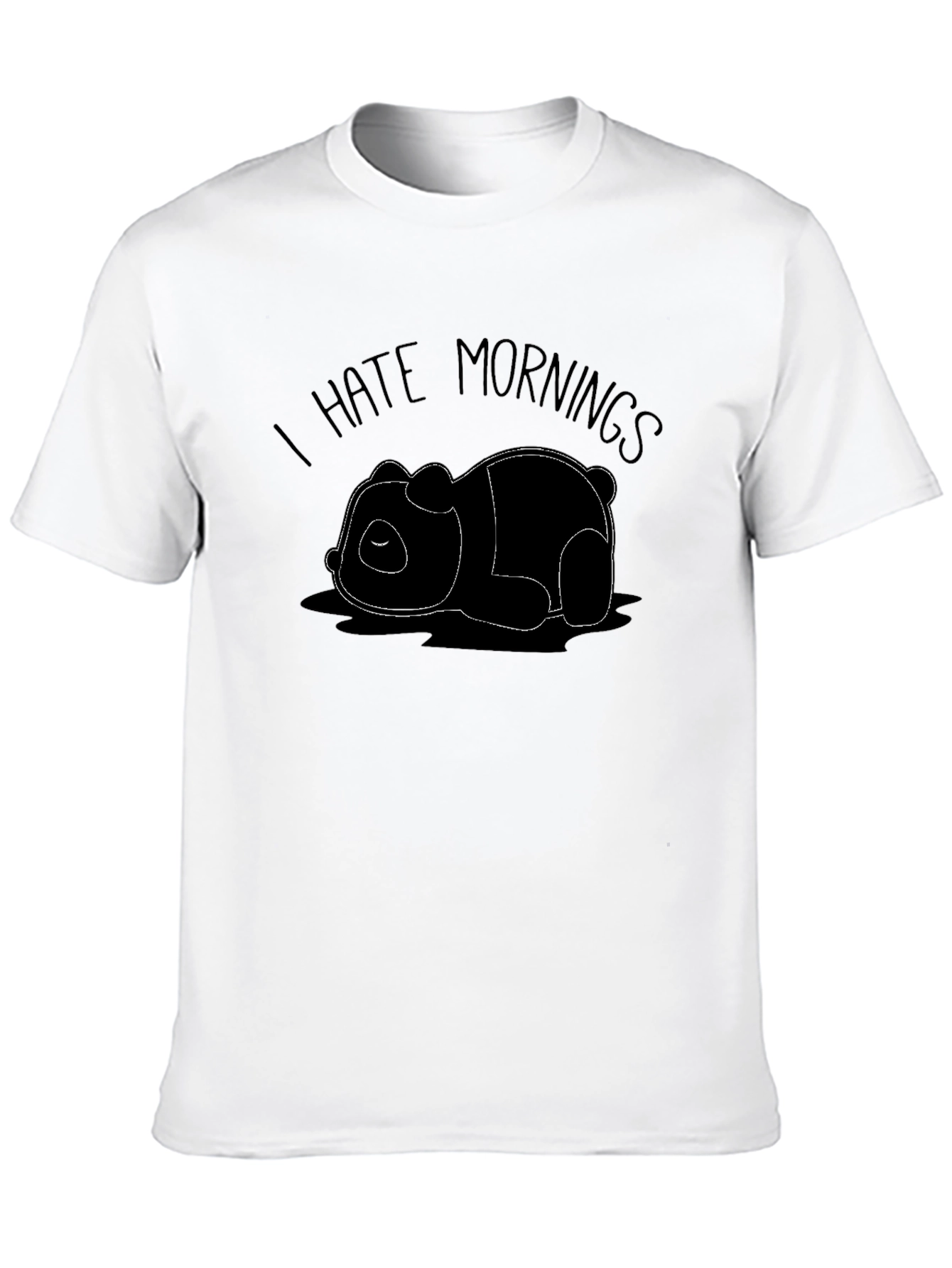 Black I Hate Mornings Panda Graphic T-Shirt view 10
