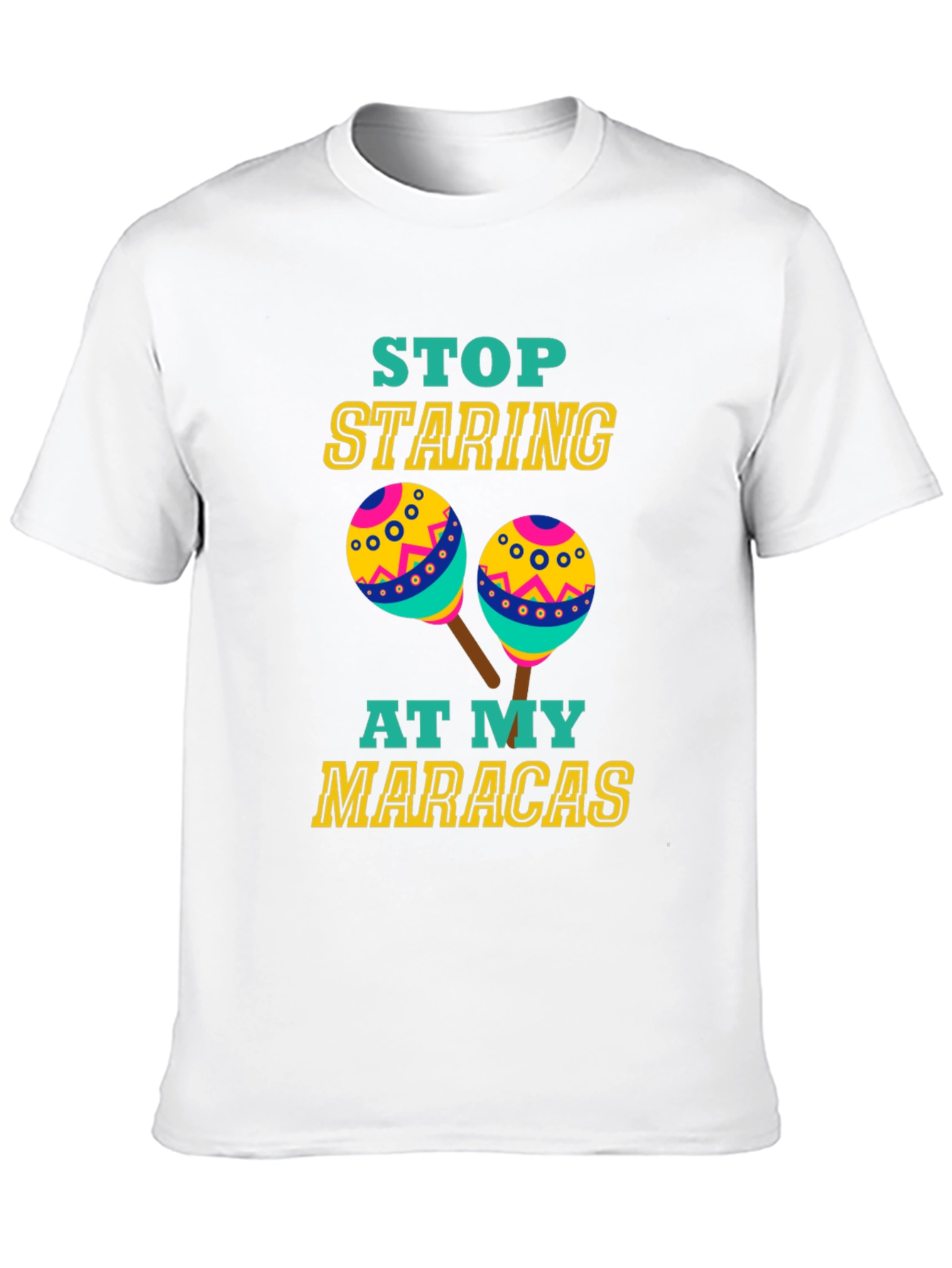 Black Funny Maracas T-Shirt - Stop Staring Graphic Tee view 10