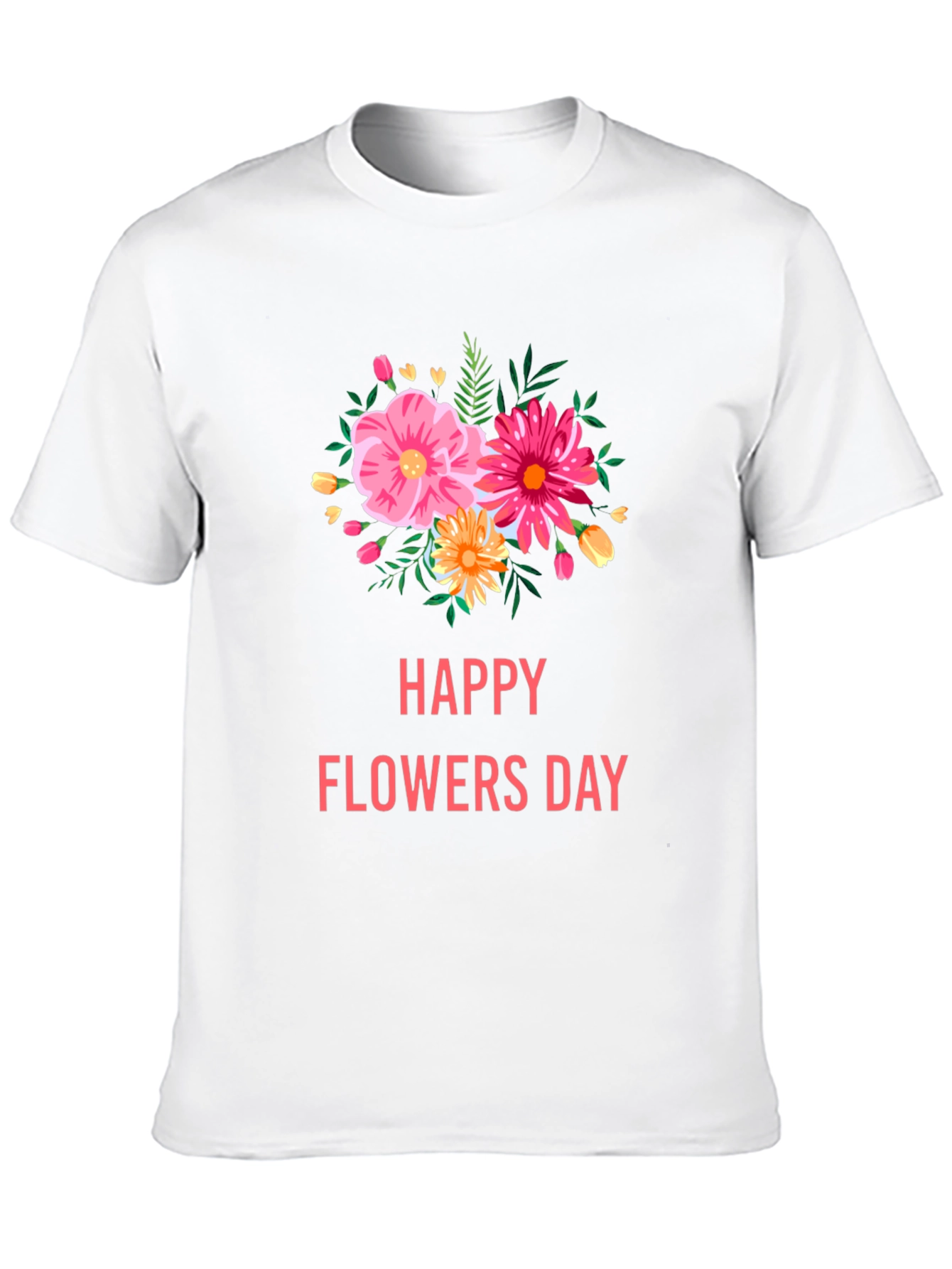 Black Floral Graphic Black T-Shirt - Happy Flowers Day view 10