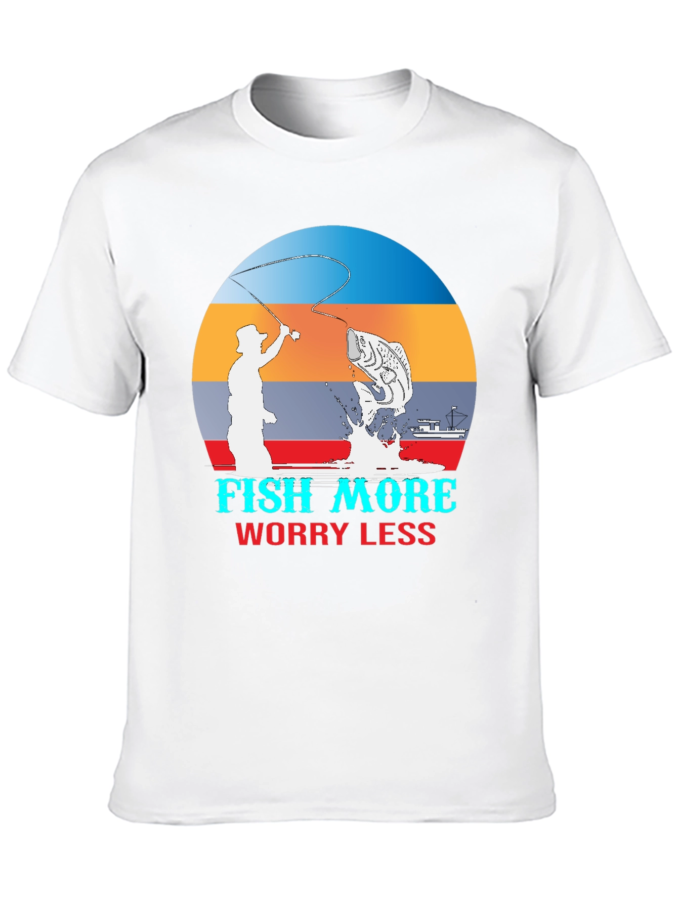 Black Fish More Worry Less Graphic T-Shirt view 10
