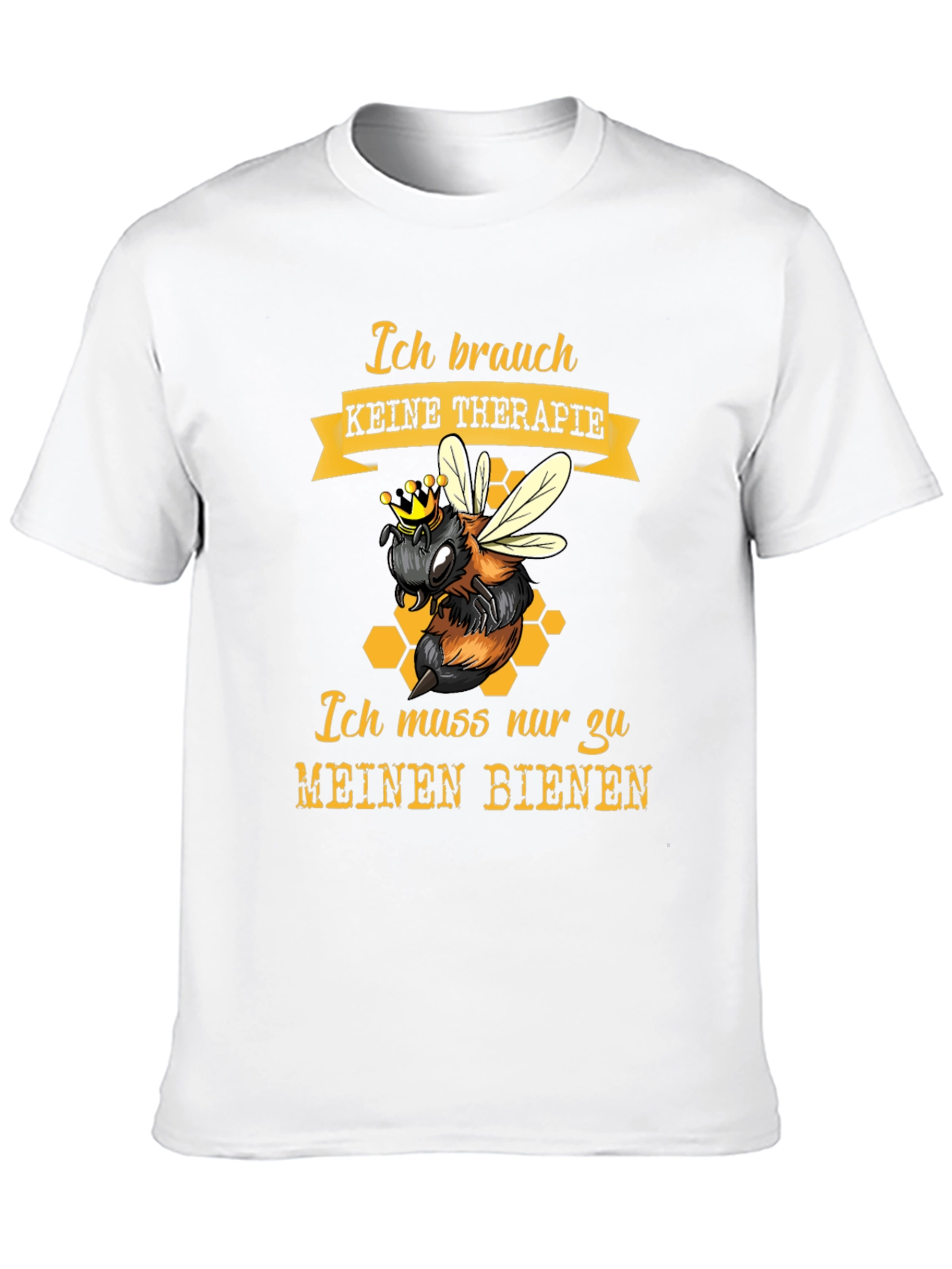 Black Bee Therapy T-Shirt - German Slogan, Honeycomb Design view 10