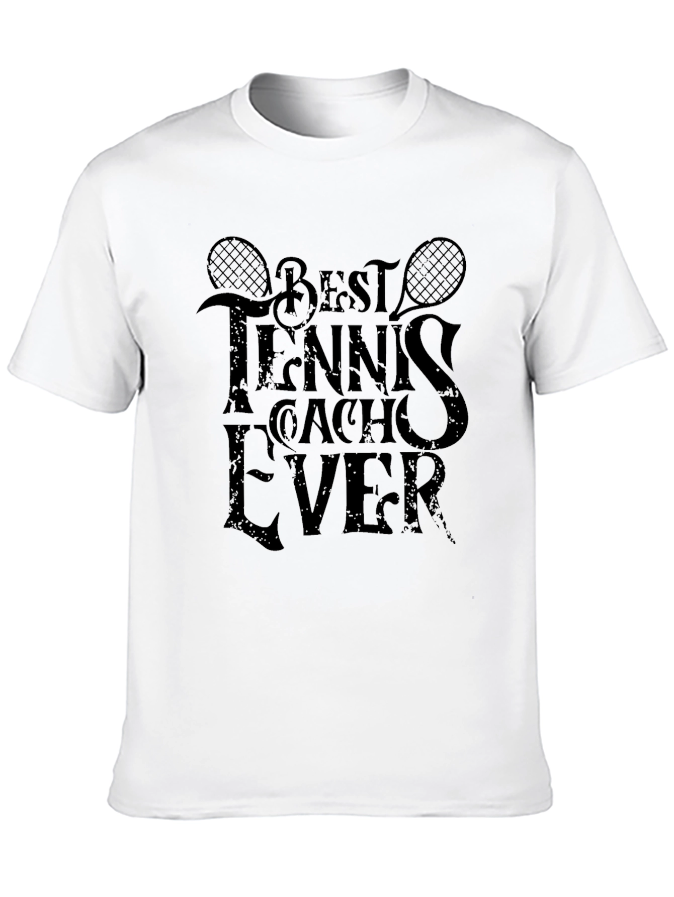 Black Best Tennis Coach Ever Graphic Tee view 10