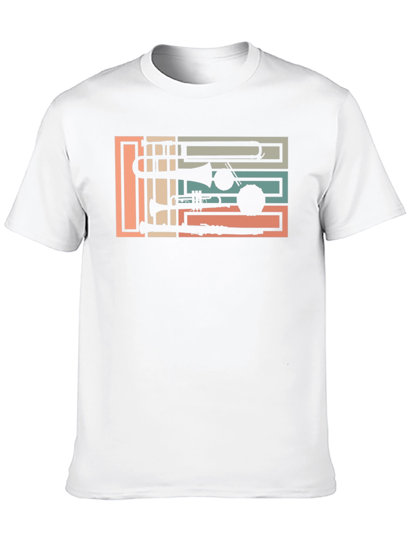 Black Retro Music Instrument Black Graphic Tee view 10