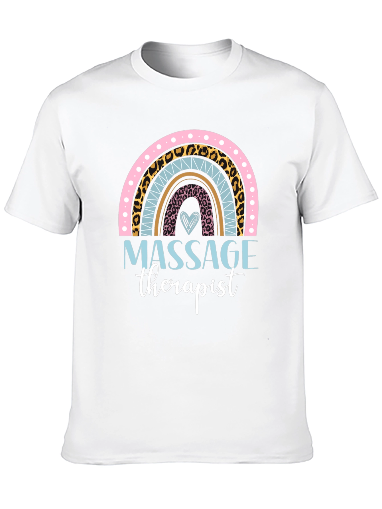 Black Massage Therapist Rainbow Graphic T-Shirt view 10