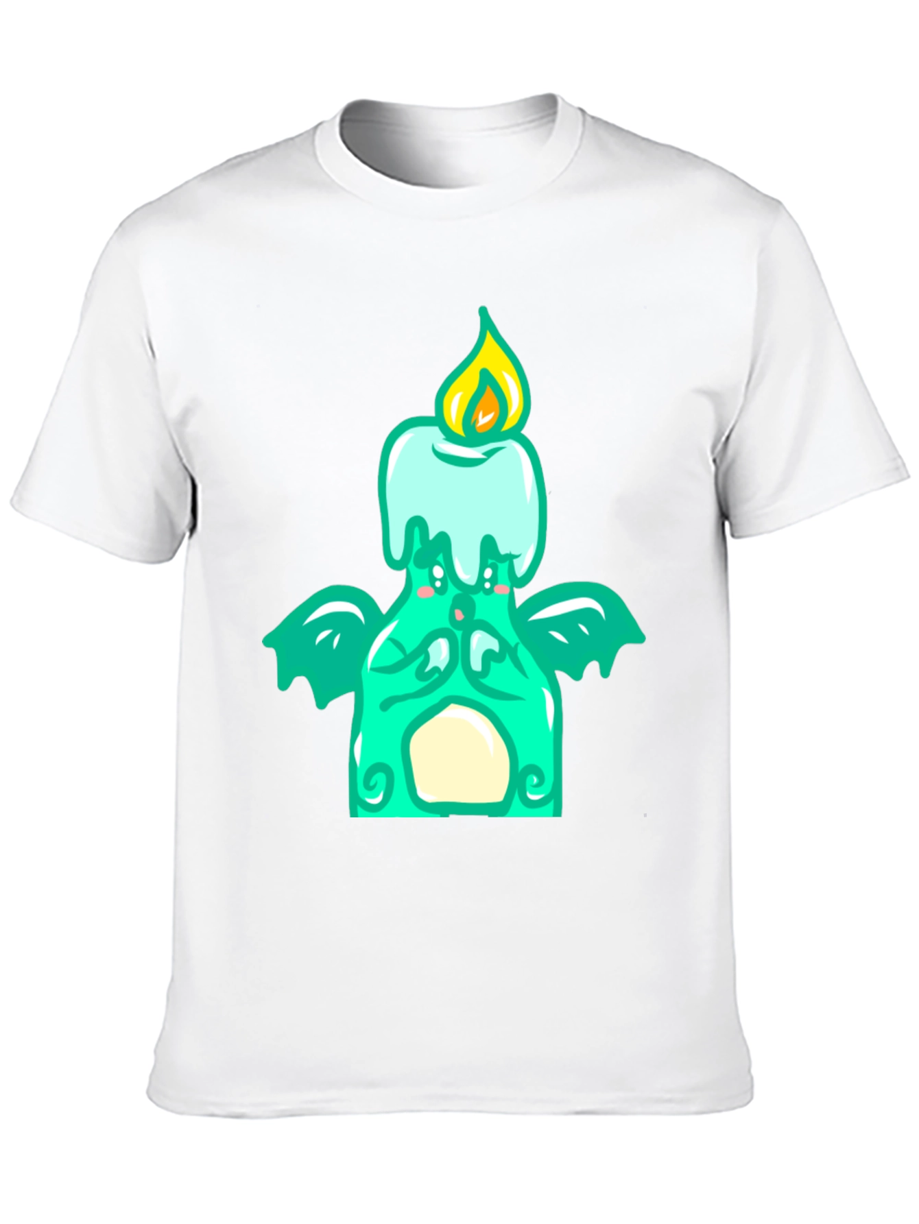 Black Whimsical Candle Dragon Graphic Tee view 10
