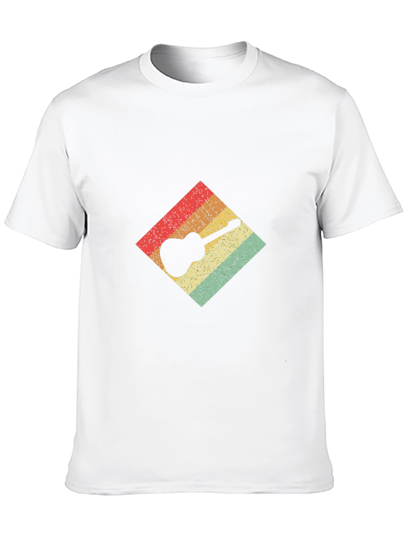 Black Retro Guitar Graphic Tee - Black Cotton T-Shirt view 10