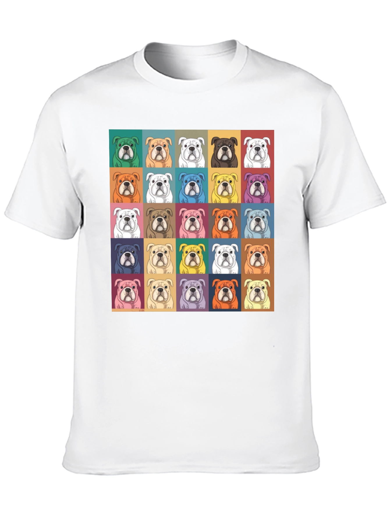 Black Bulldog Pop Art Men's Graphic Tee view 10