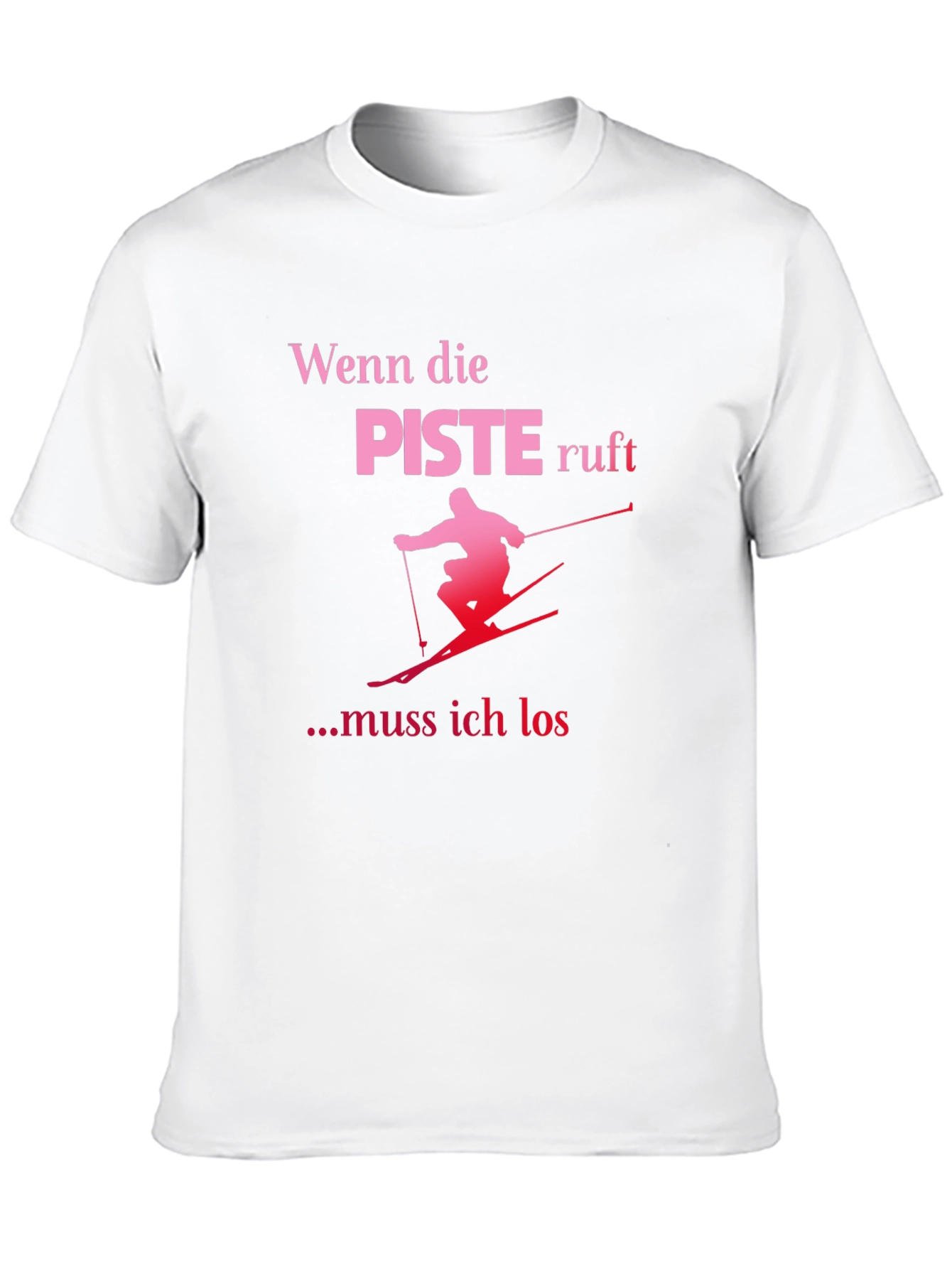 Black Funny Skiing T-Shirt: Wenn die Piste Ruft view 10