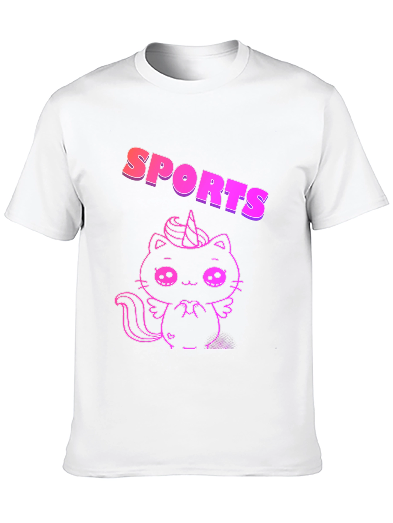 Black SPORTS Cat Unicorn Black T-Shirt view 10