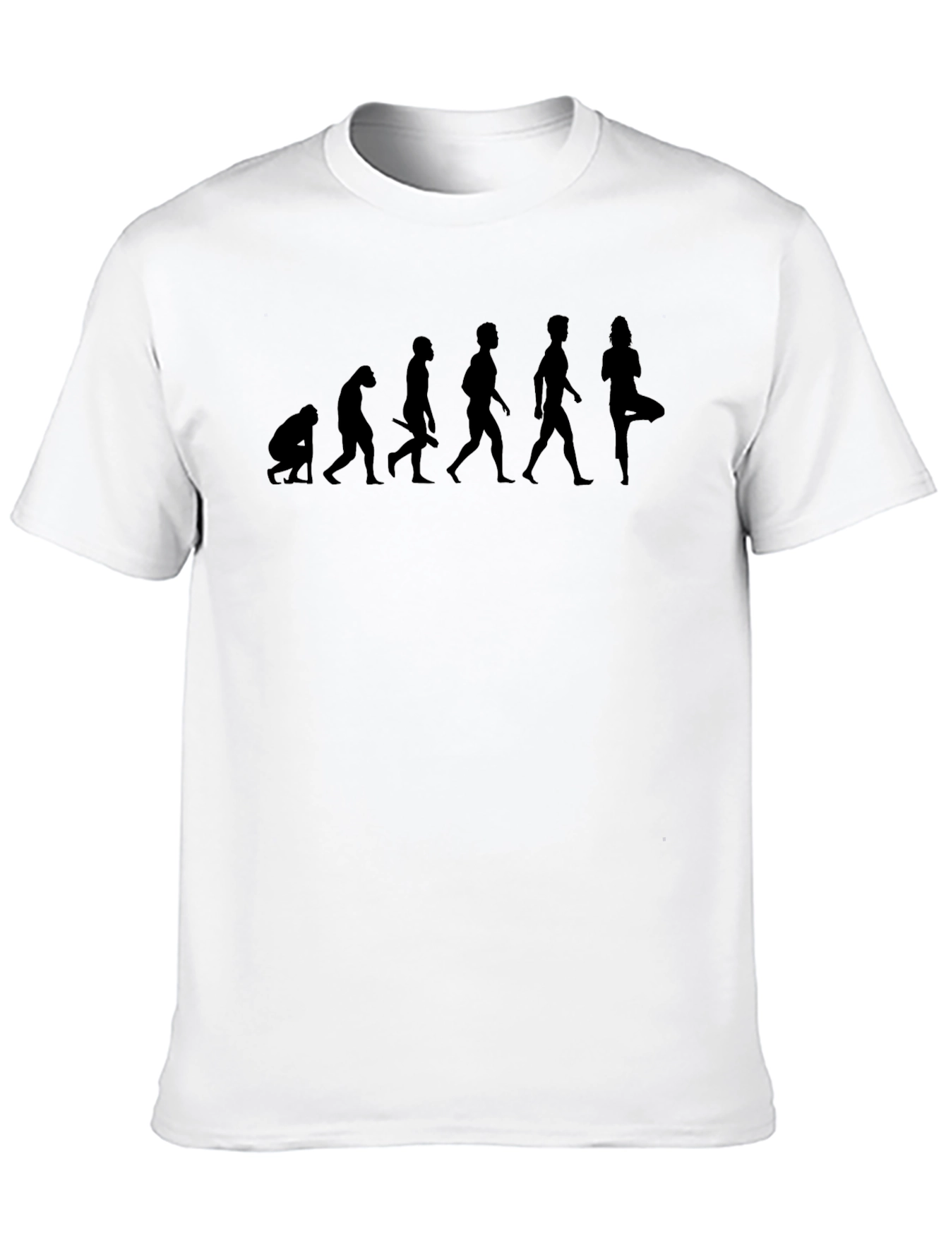 Black Evolution of Yoga T-Shirt: Funny Unisex Tee view 10