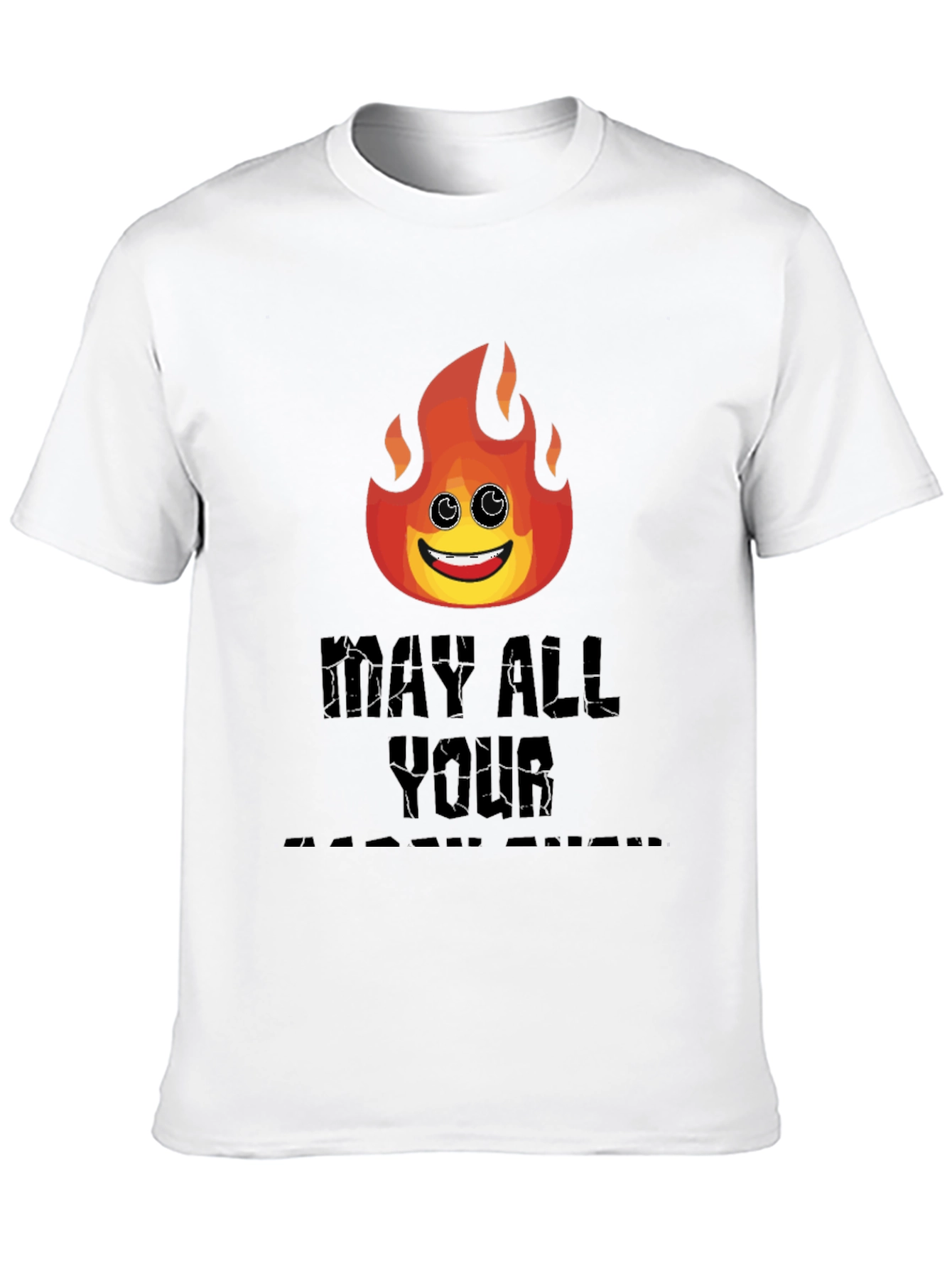 Black Funny Emoji Flame T-Shirt - May All Your Bacon Burn view 10