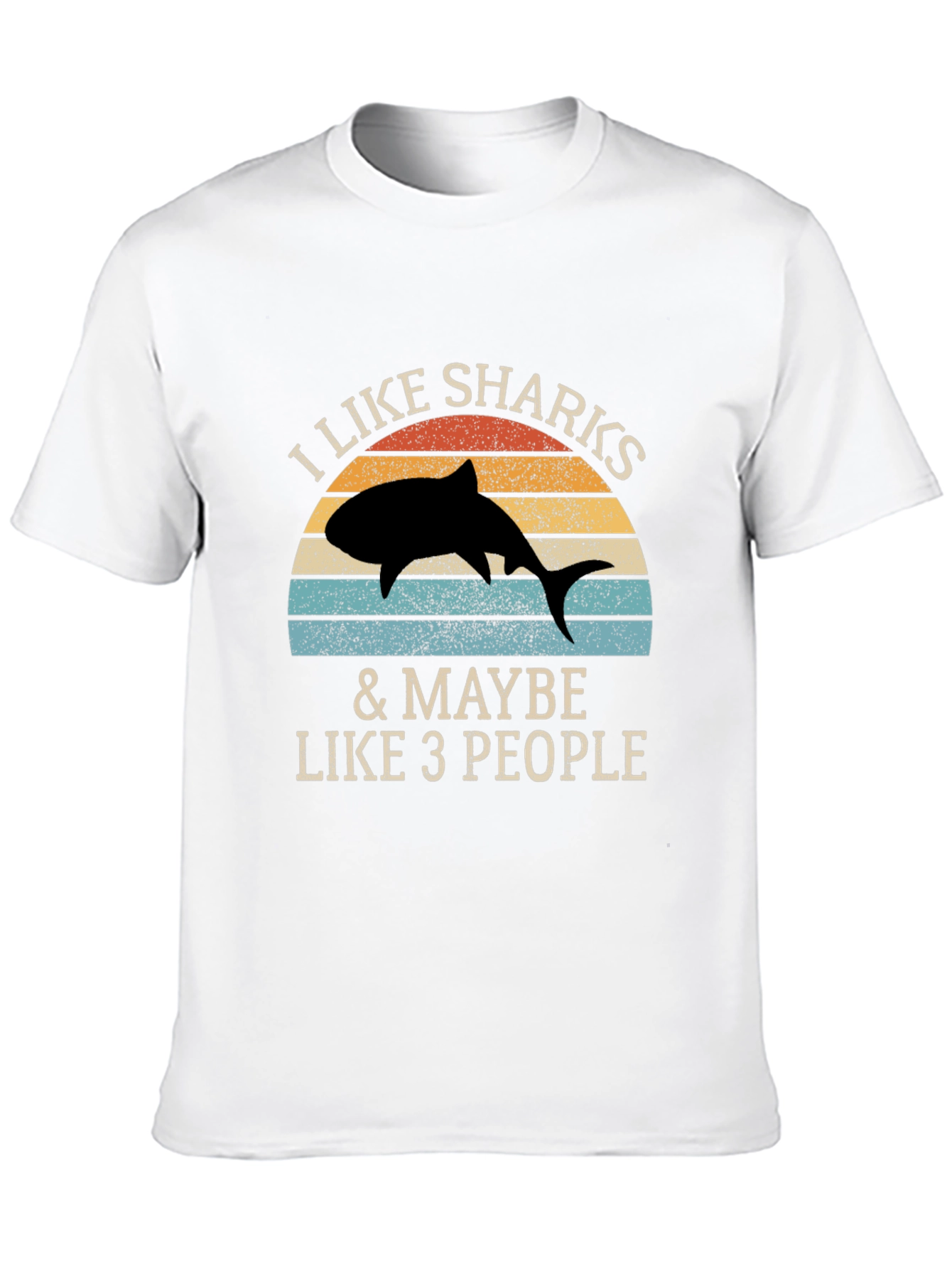 Black I Like Sharks & Maybe Like 3 People T-Shirt view 10