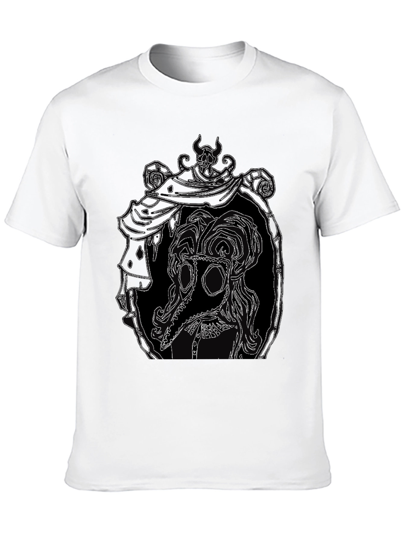 Black Plague Doctor Graphic Tee - Black Cotton T-Shirt view 10