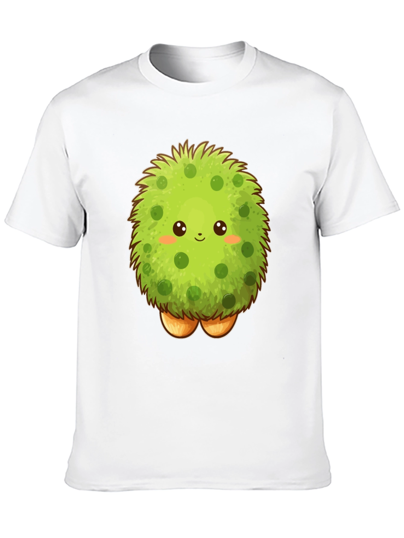Black Cute Fluffy Green Monster Graphic T-Shirt view 10