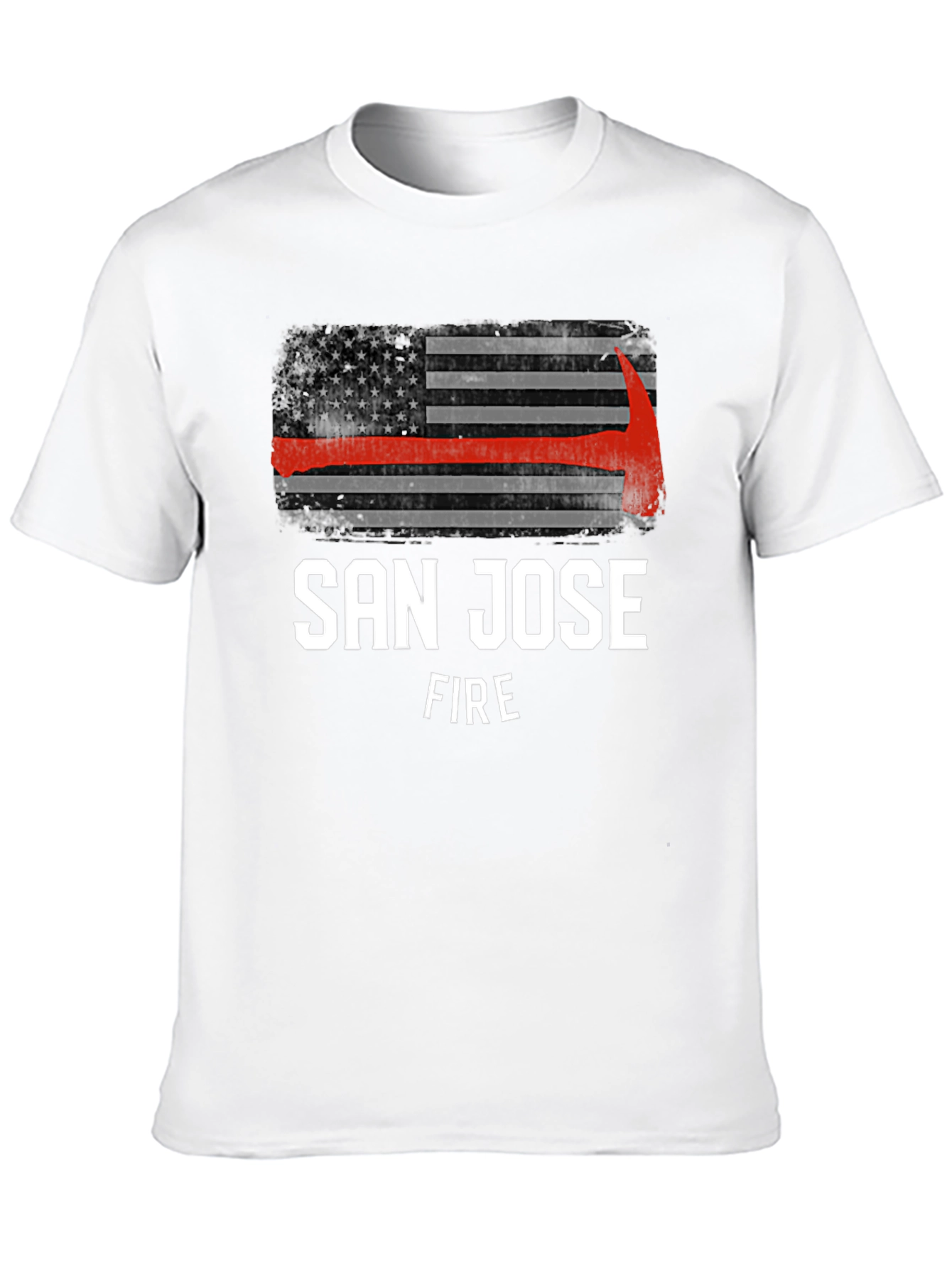 Black San Jose Fire T-Shirt - Thin Red Line Axe view 10