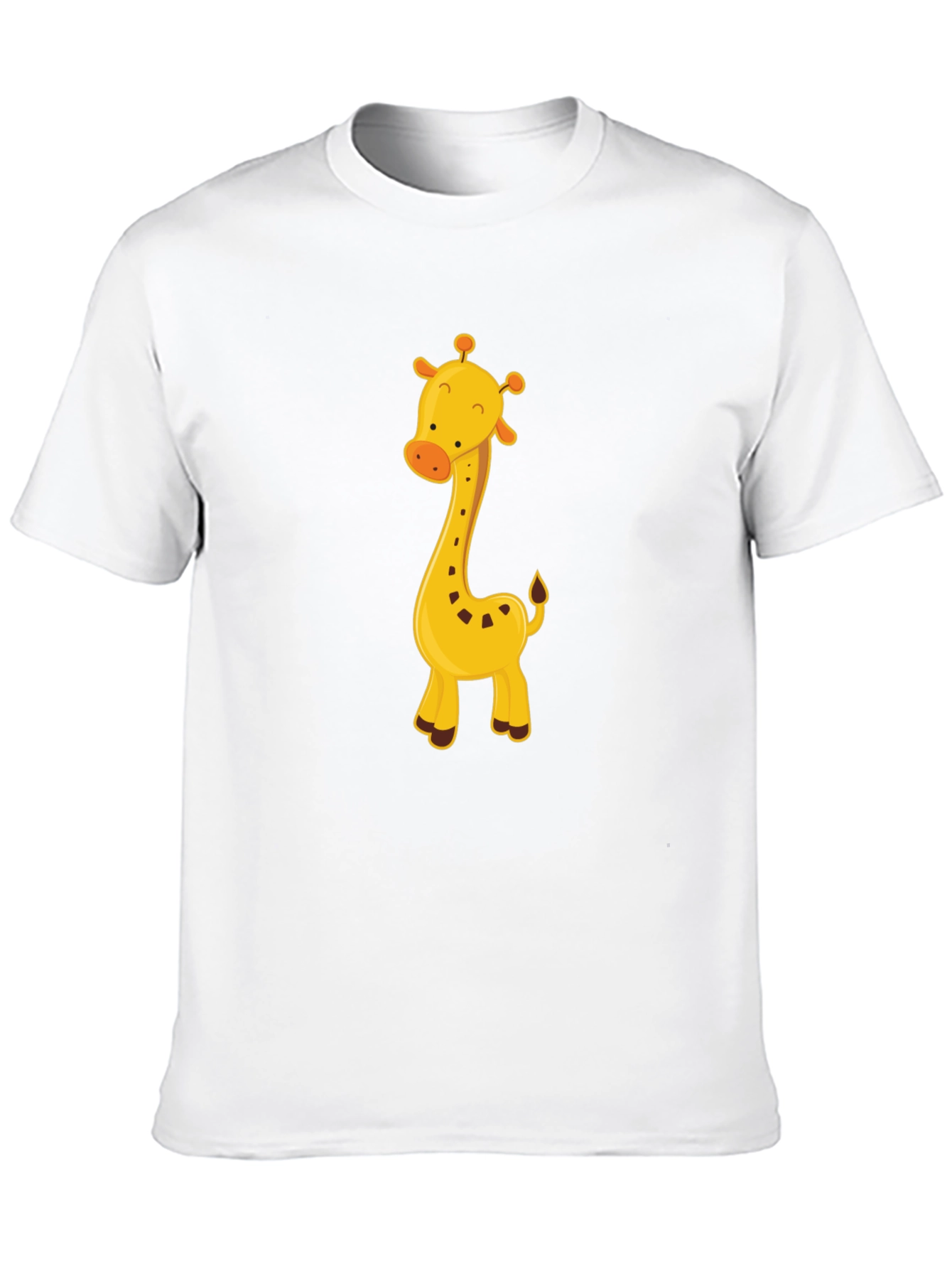 Black Cute Giraffe Graphic Tee - Black Cotton Blend view 10