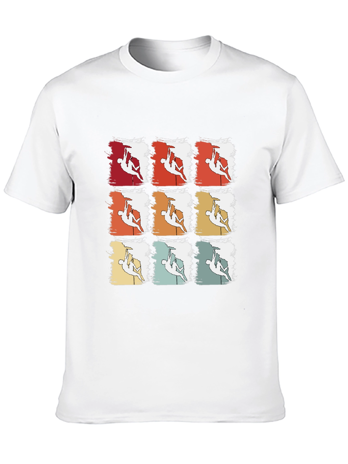 Black Retro Rock Climbing T-Shirt - Nine Climber Design view 10