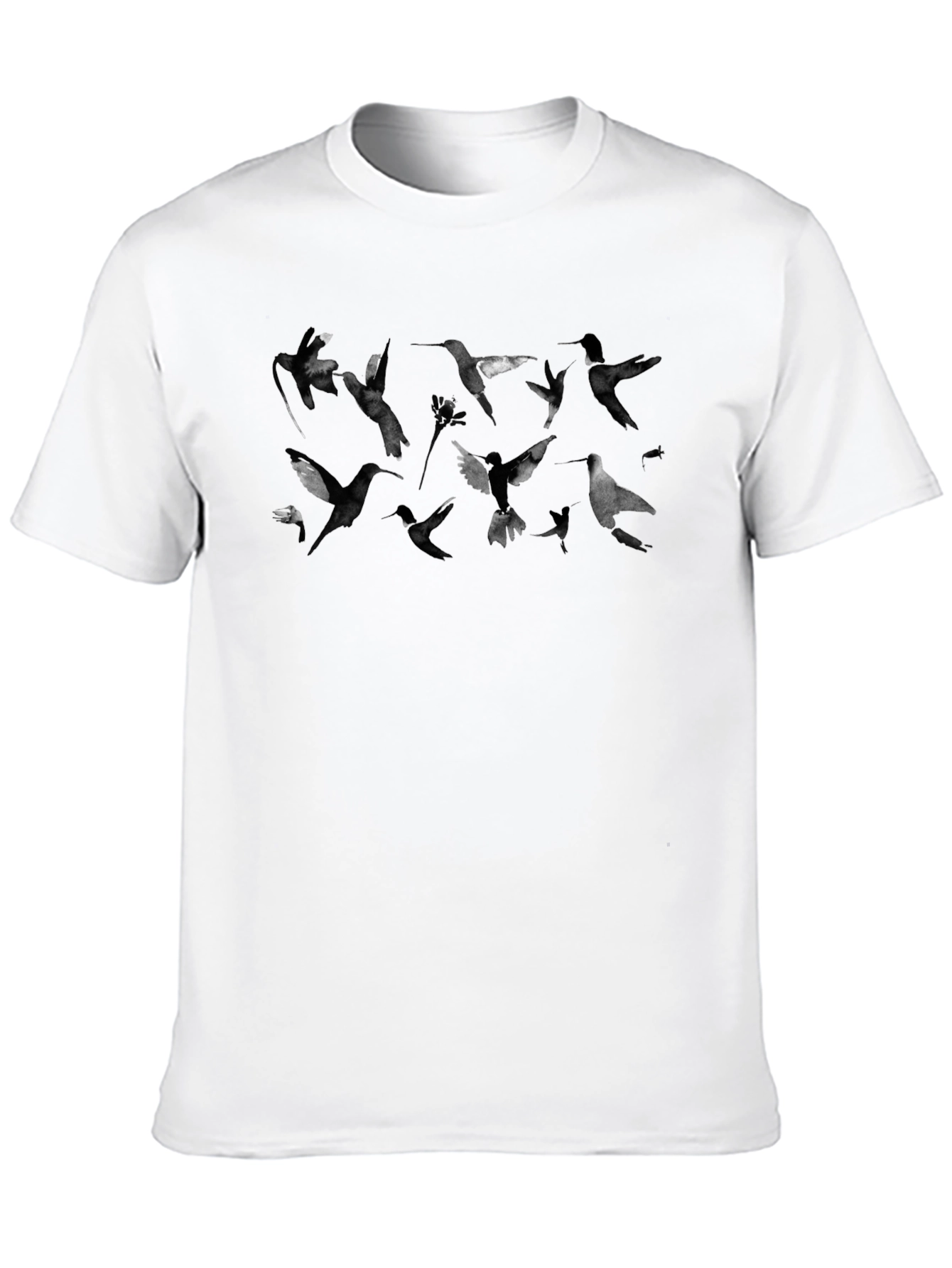 Black Birds Print Black T-Shirt view 10