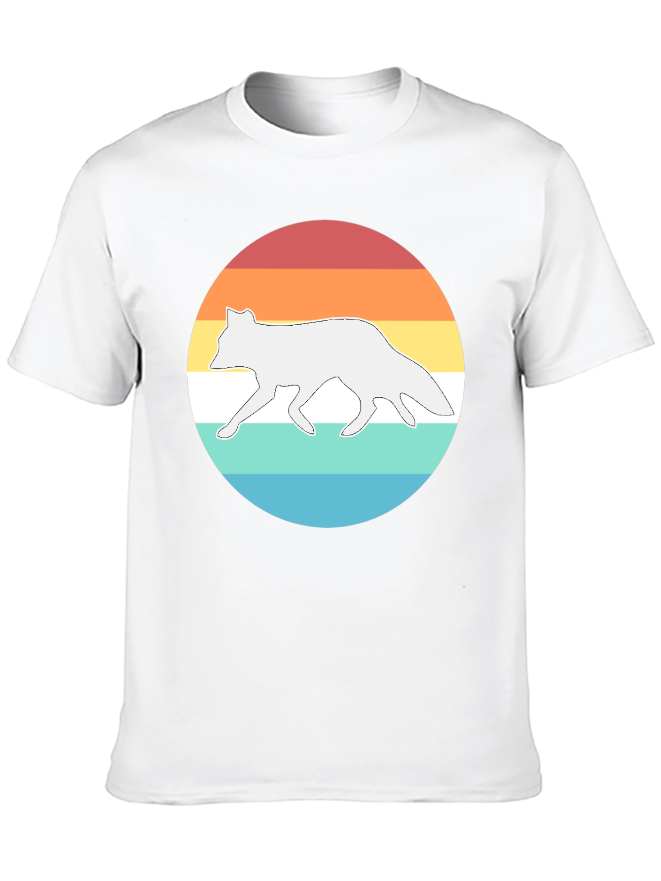 Black Retro Fox Sunset Graphic T-Shirt - Black view 10