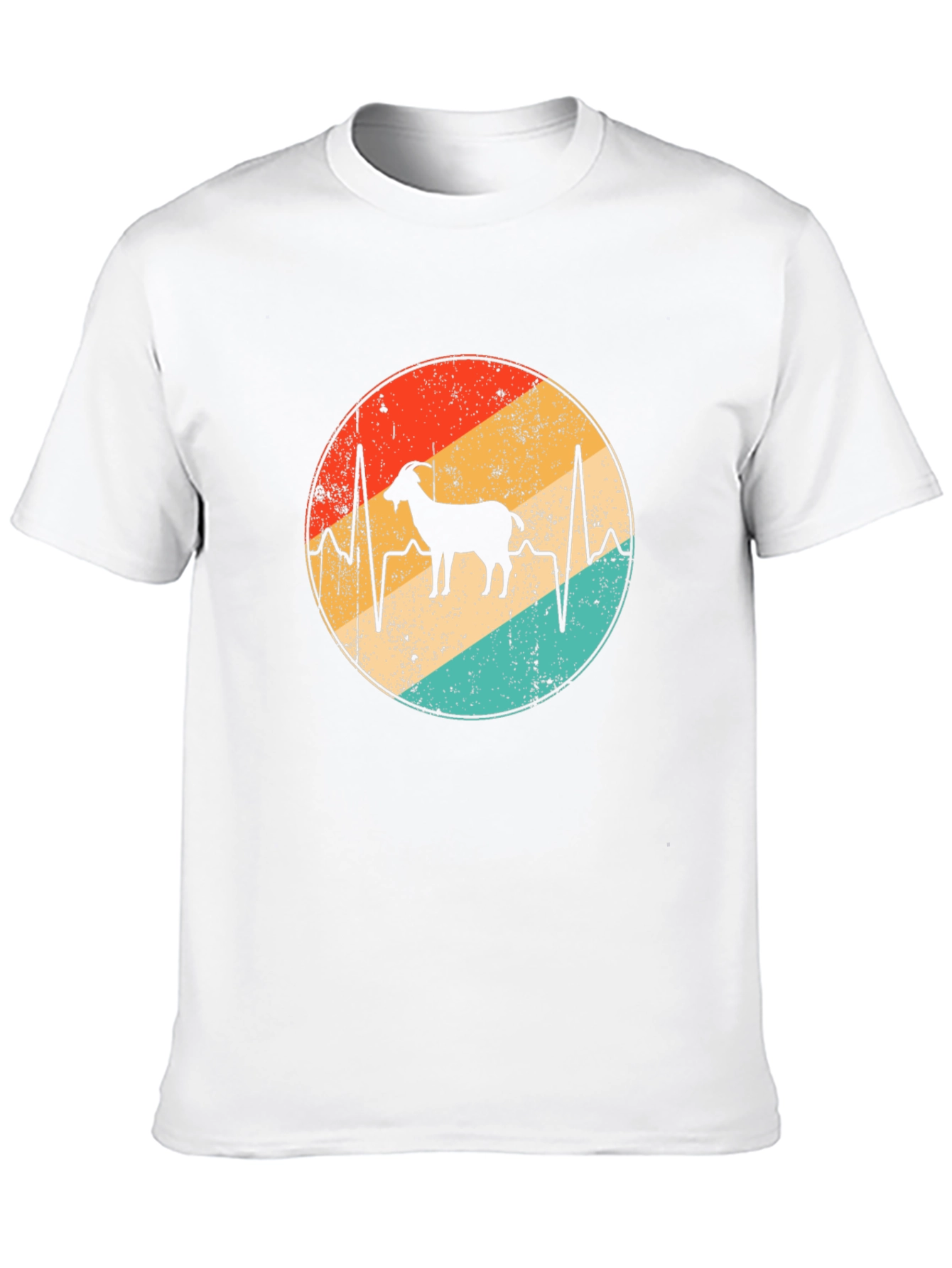 Black Vintage Goat Heartbeat T-Shirt - Black view 10