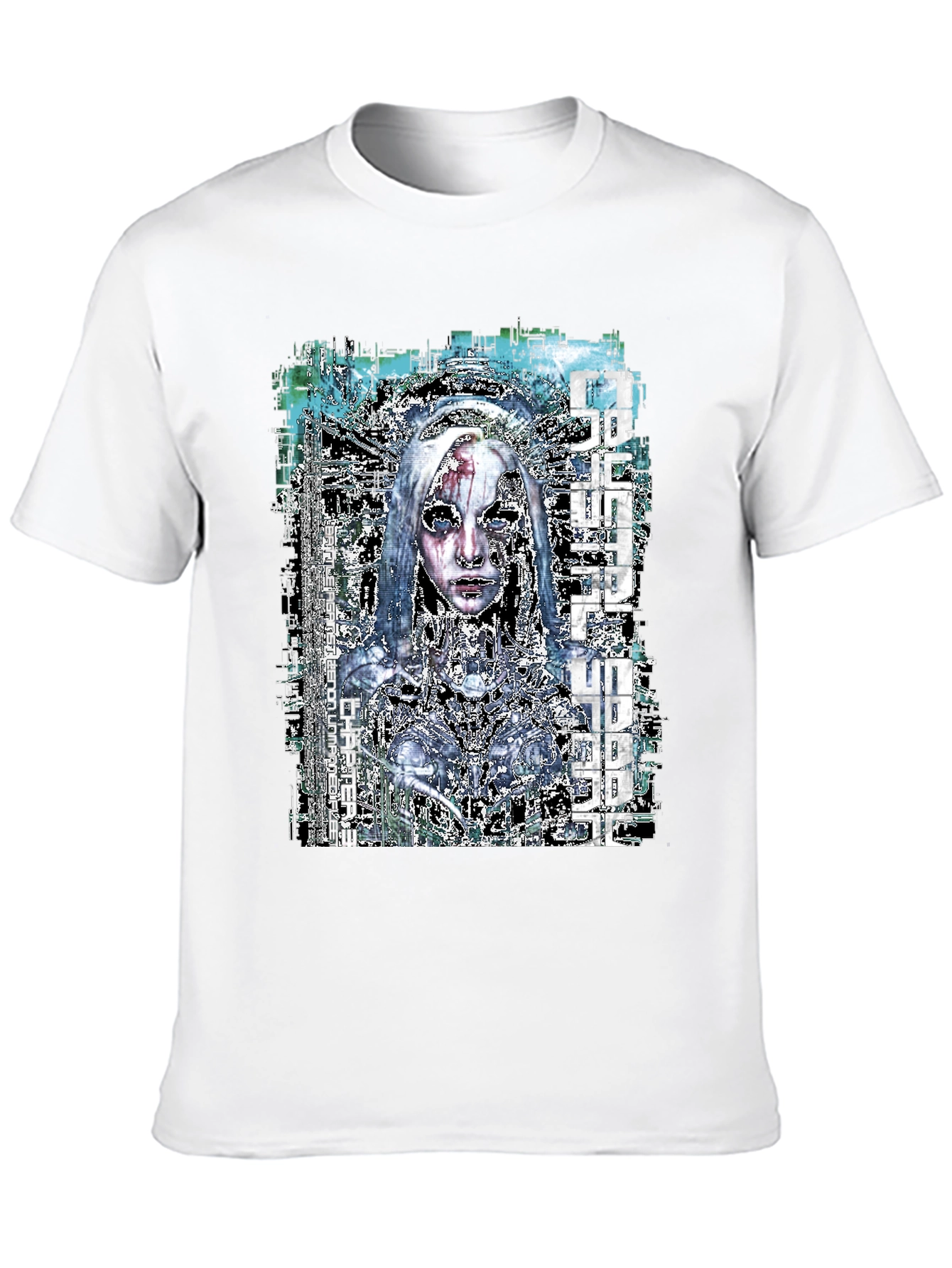Black Cyberpunk Anime Graphic Black T-Shirt view 10
