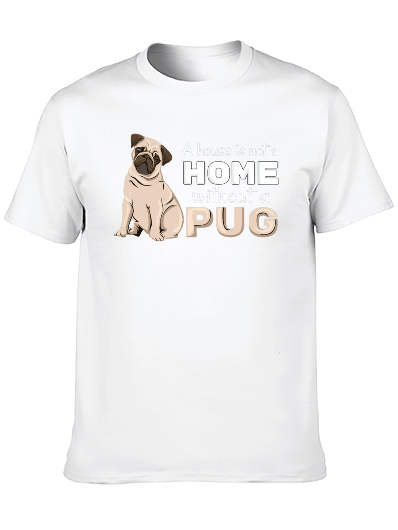Black Pug Lover T-Shirt: Home Is Where My Pug Is! view 10