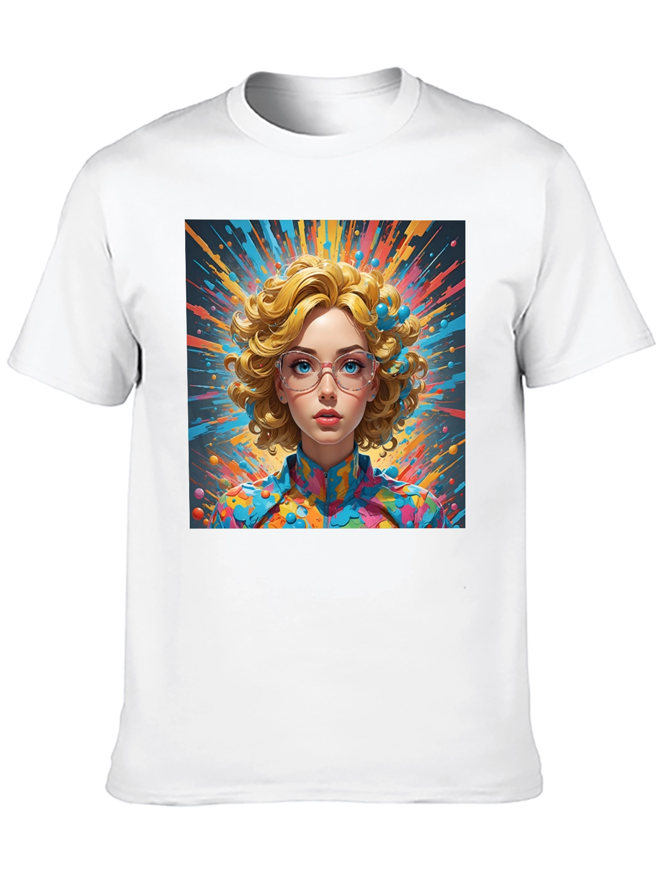 Black Abstract Pop Art T-Shirt view 10