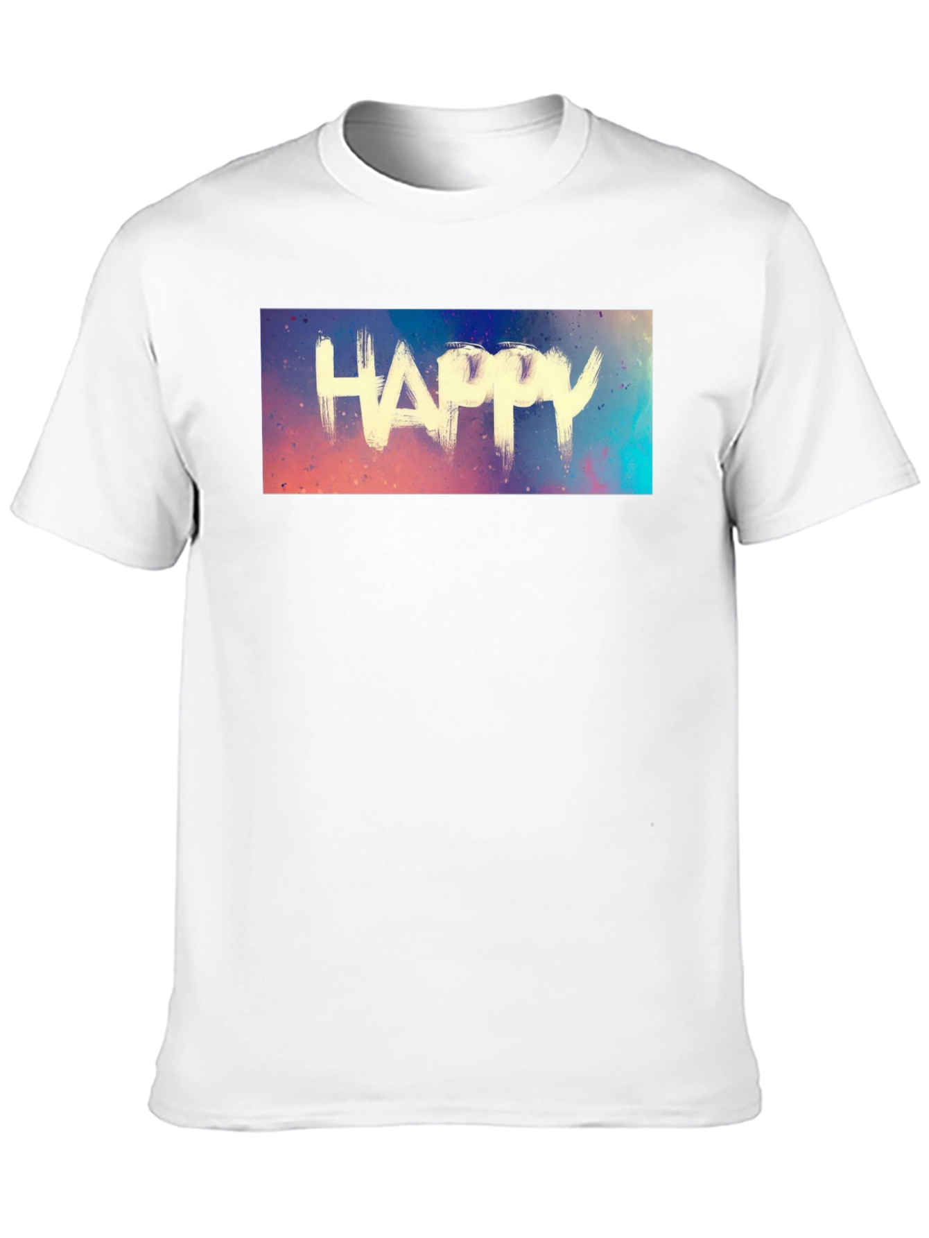 Black Happy Graphic Tee - Black Cotton Casual Shirt view 10