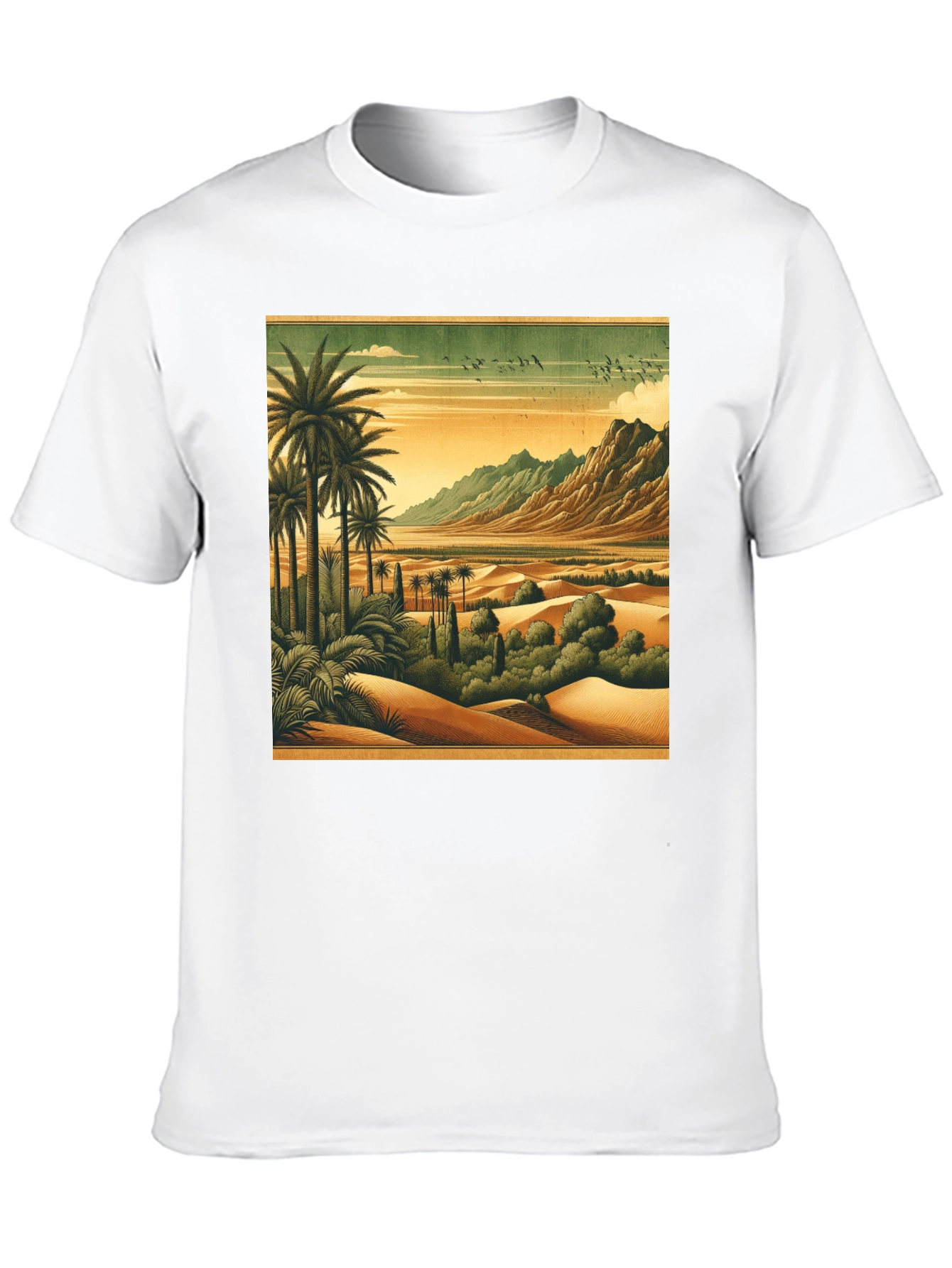 Black Retro Desert Oasis Graphic T-Shirt view 10