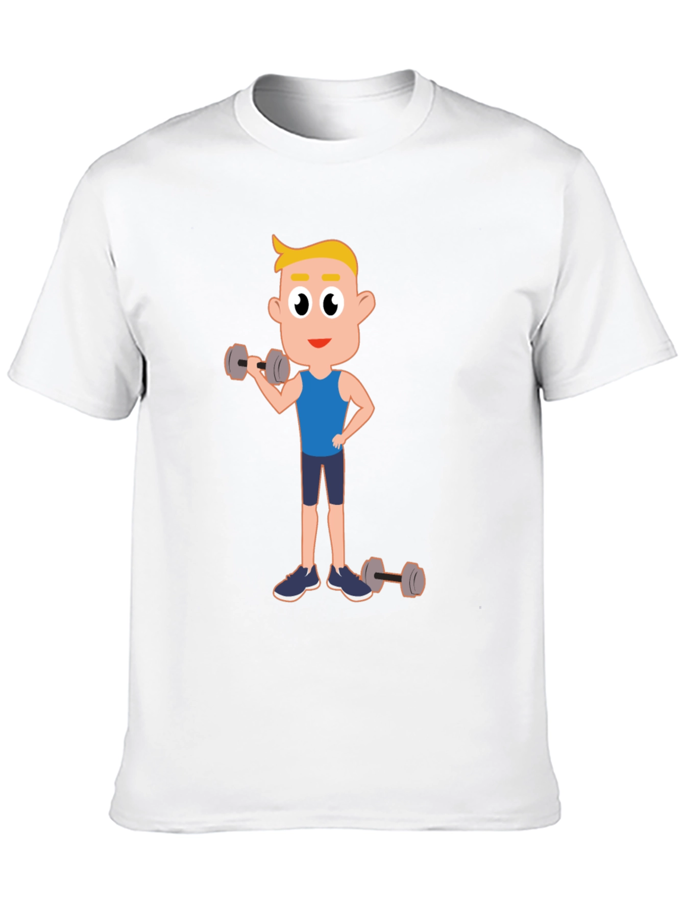 Black Cartoon Fitness T-Shirt: Gym Workout Tee view 10