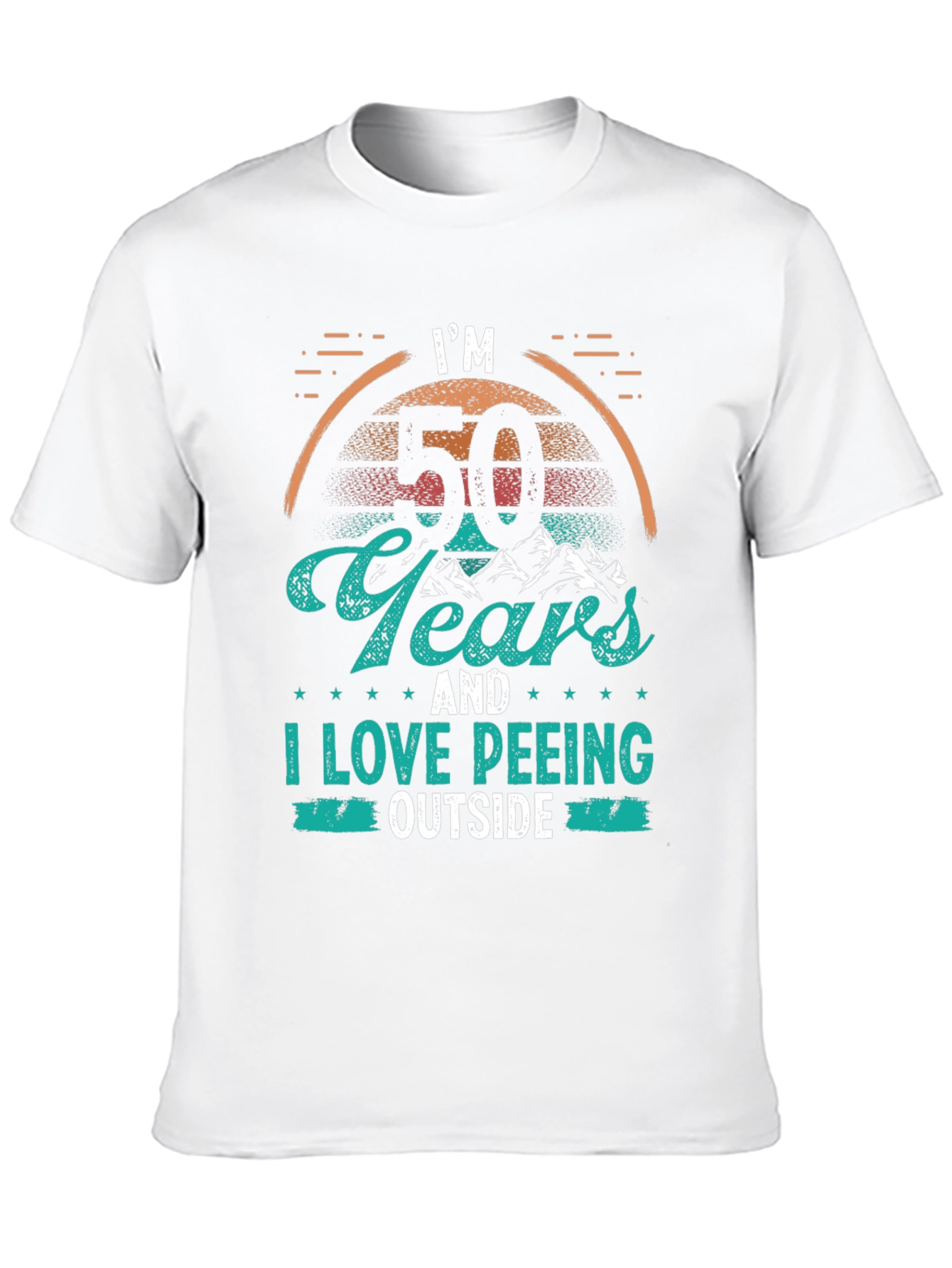 Black Funny 50th Birthday Peeling Outdoors T-Shirt view 10