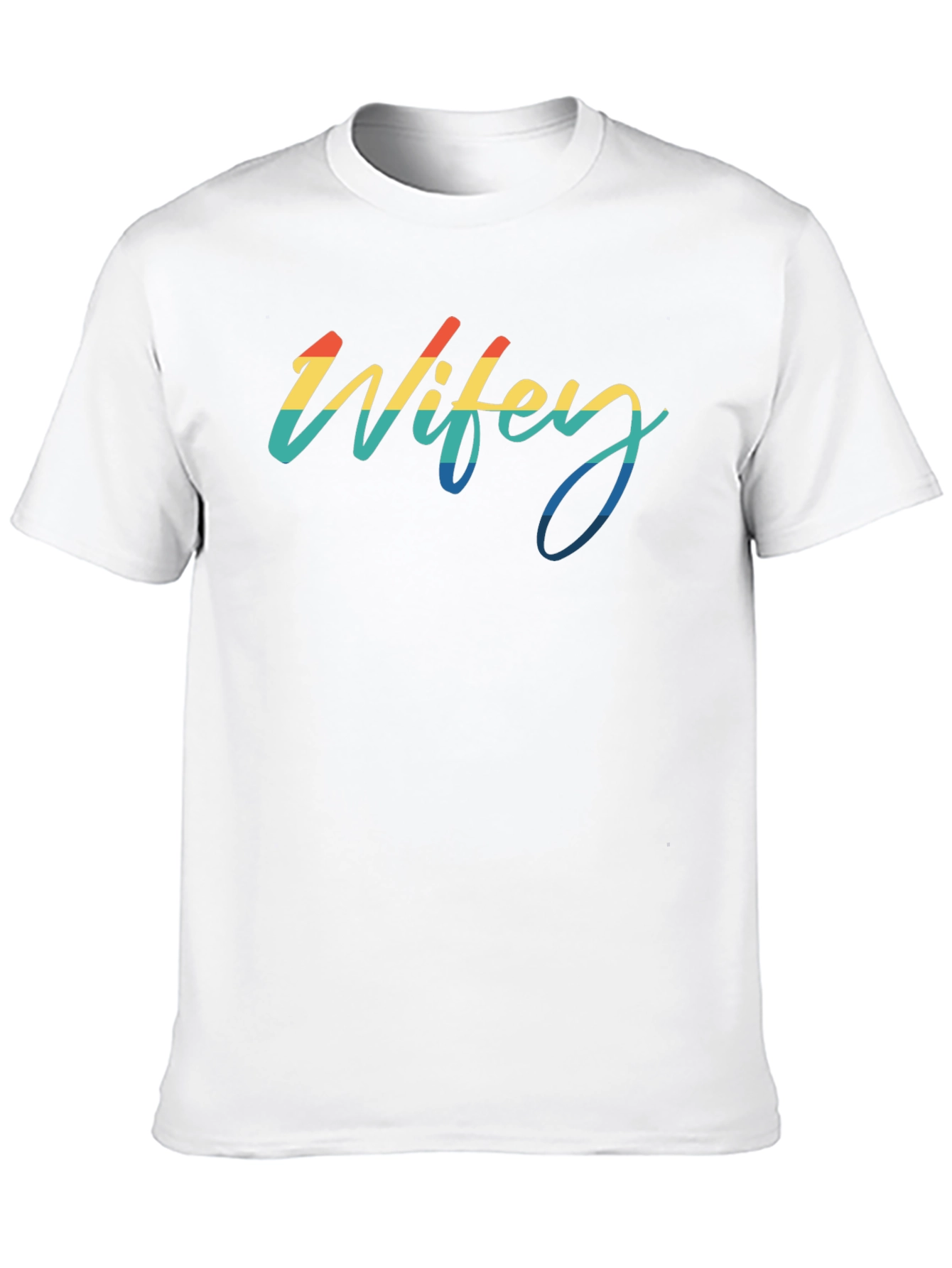 Black Wifey Retro Rainbow Black T-Shirt view 10