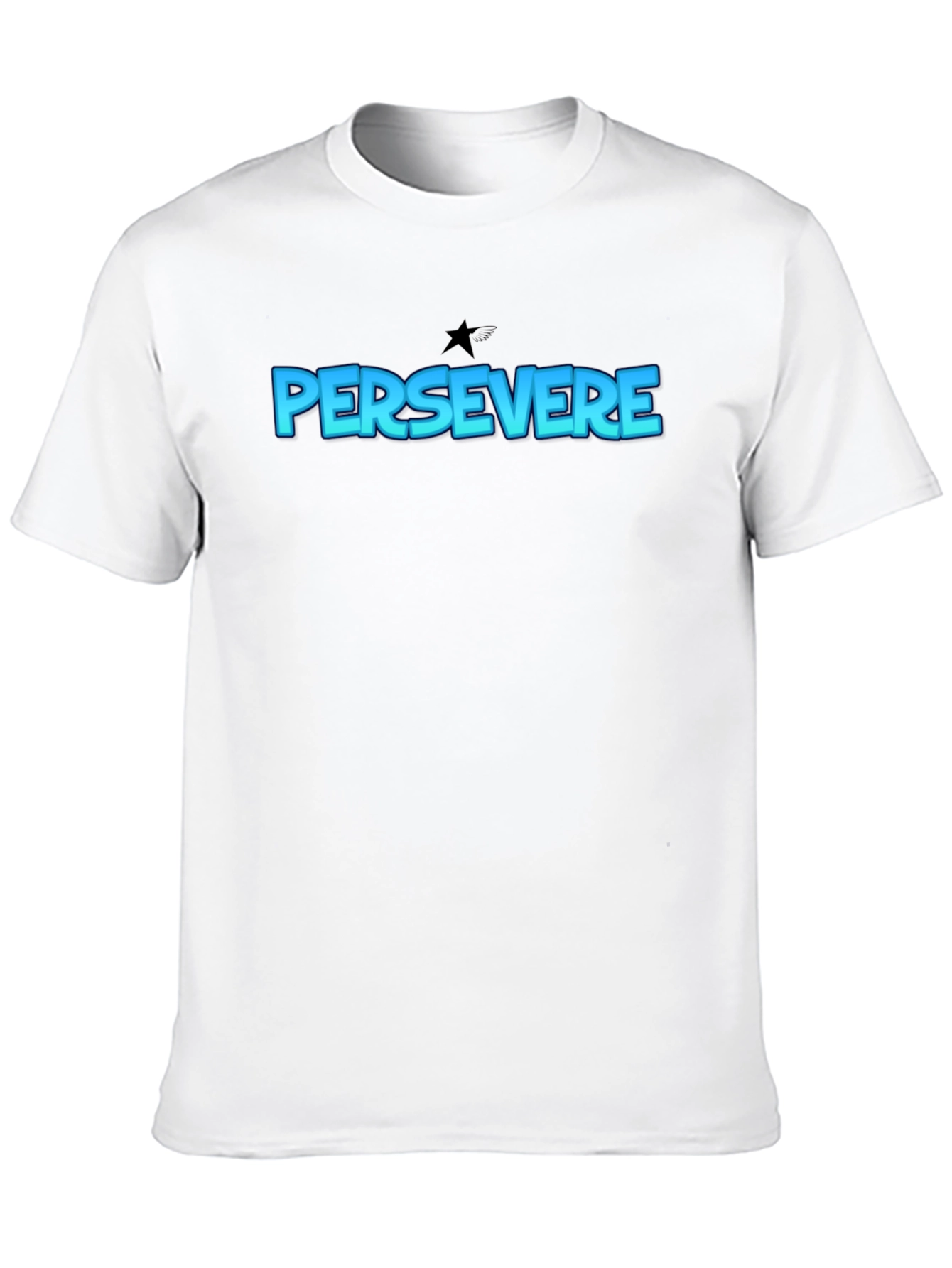 Black Persevere Graphic Tee - Classic Black Cotton T-Shirt view 10