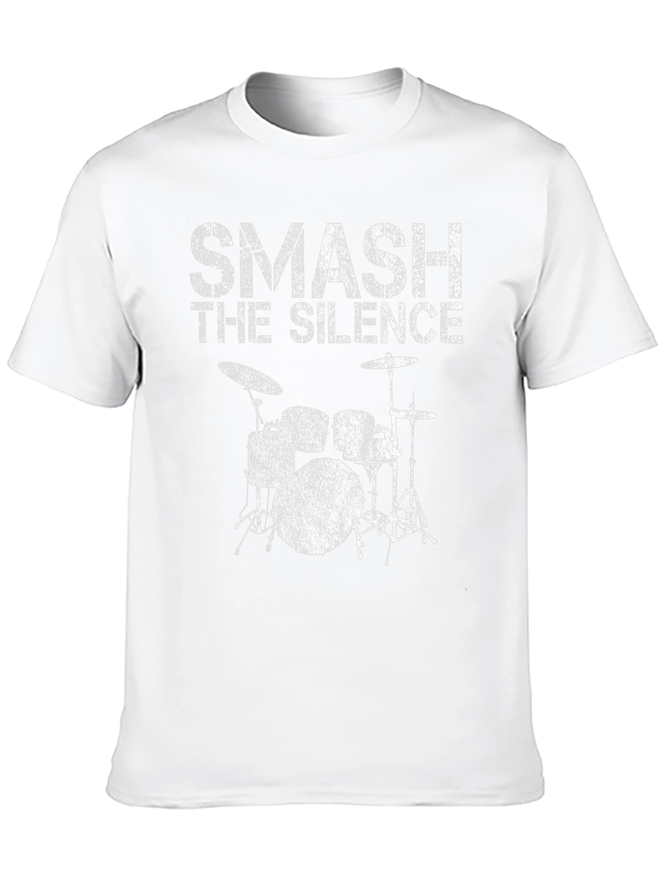 Black Smash the Silence Drum Set Black Graphic T-Shirt view 10