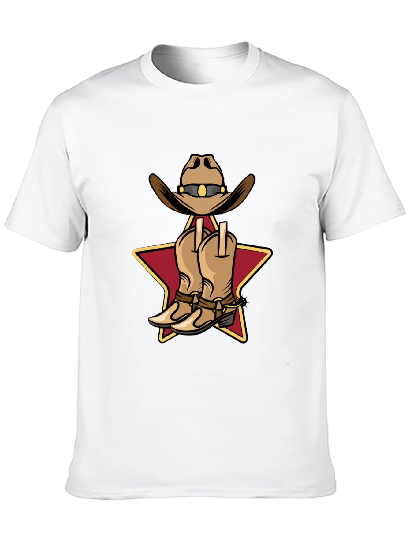 Black Cowboy Hat and Boots Graphic T-Shirt view 10