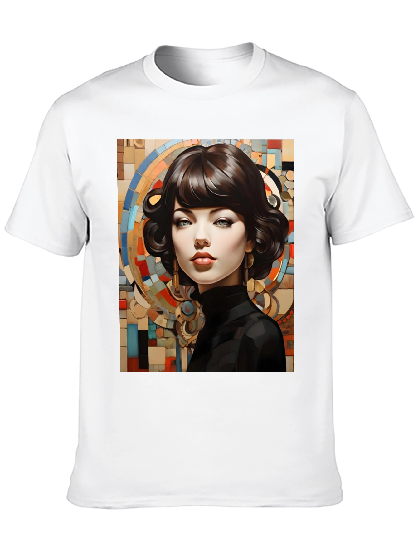 Black Elegant Woman Portrait T-Shirt view 10