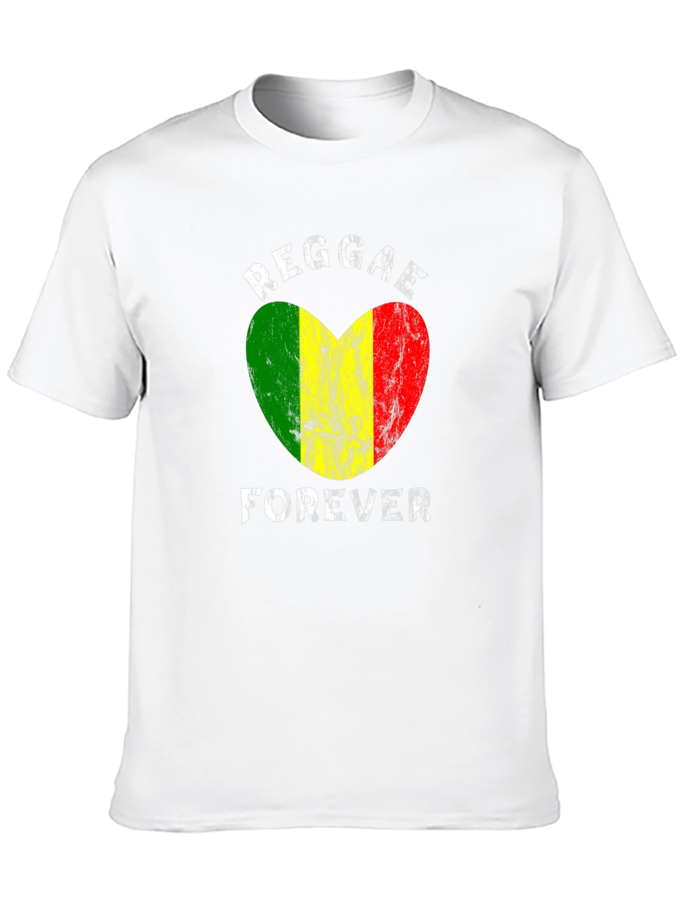 Black Reggae Forever Heart Graphic T-Shirt view 10