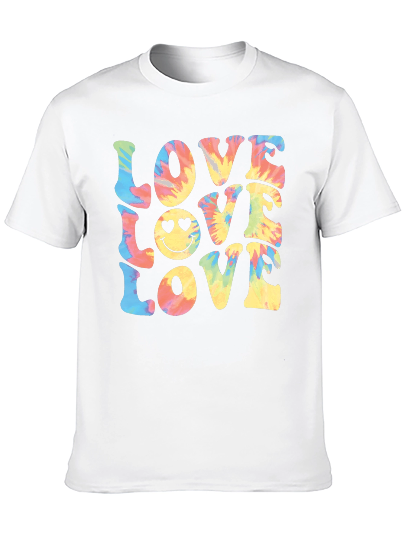 Black Tie-Dye Love Smiley Face T-Shirt view 10