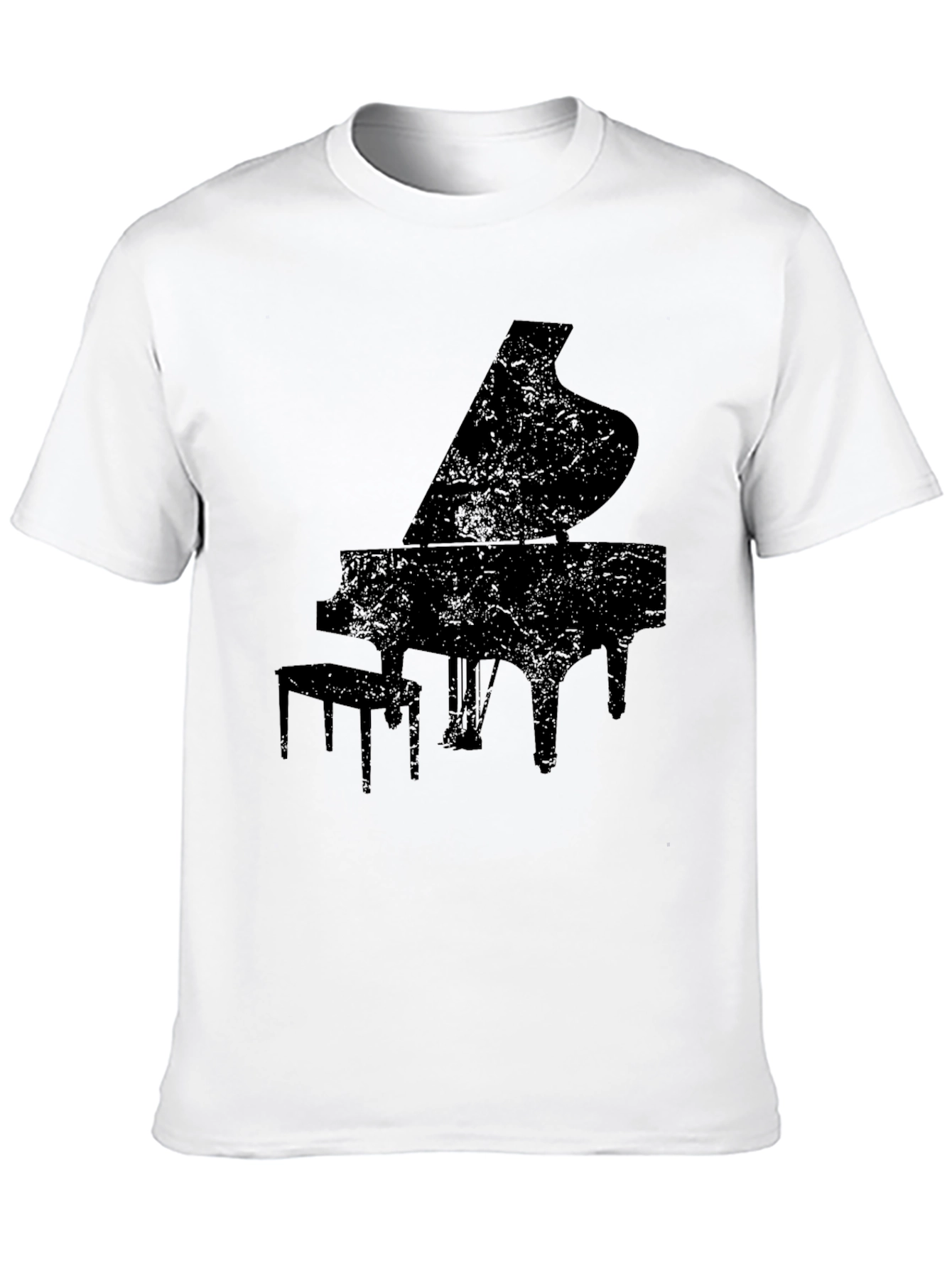 Black Grand Piano Silhouette Graphic Tee - Black view 10
