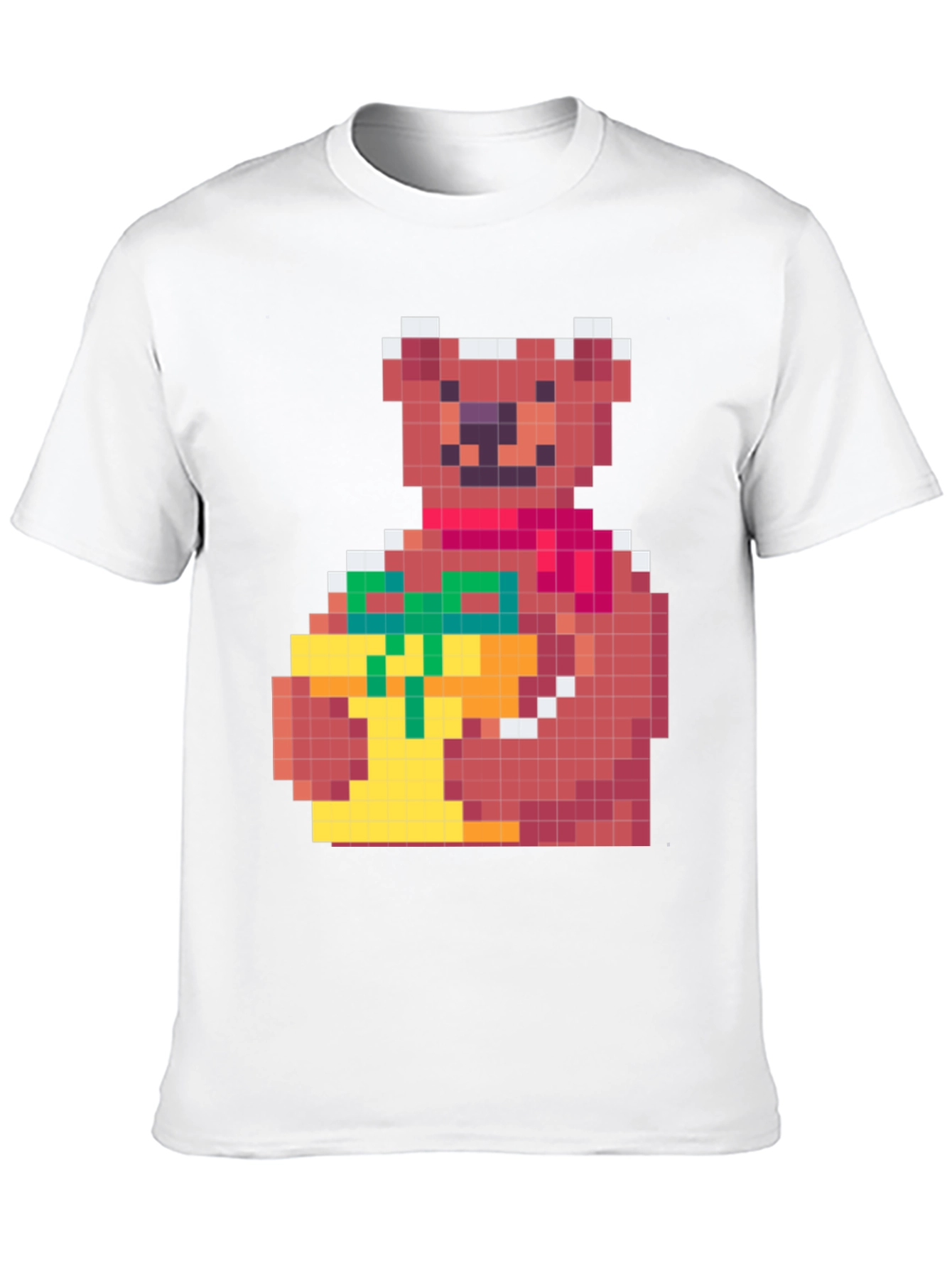 Black Pixelated Bear with Gift T-Shirt view 10