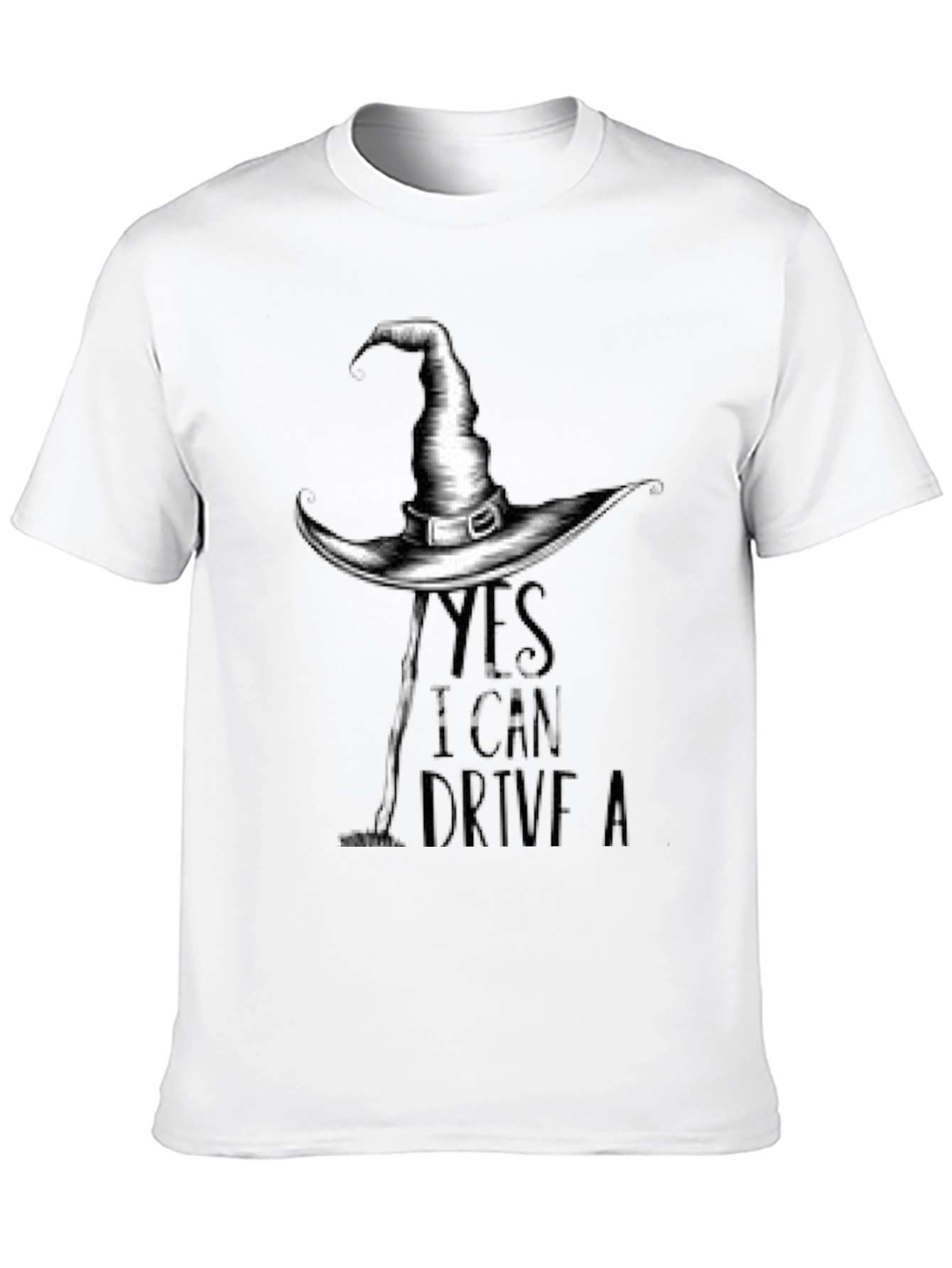 Black Witch Hat T-Shirt - Yes I Can Drive A Stick Tee view 10