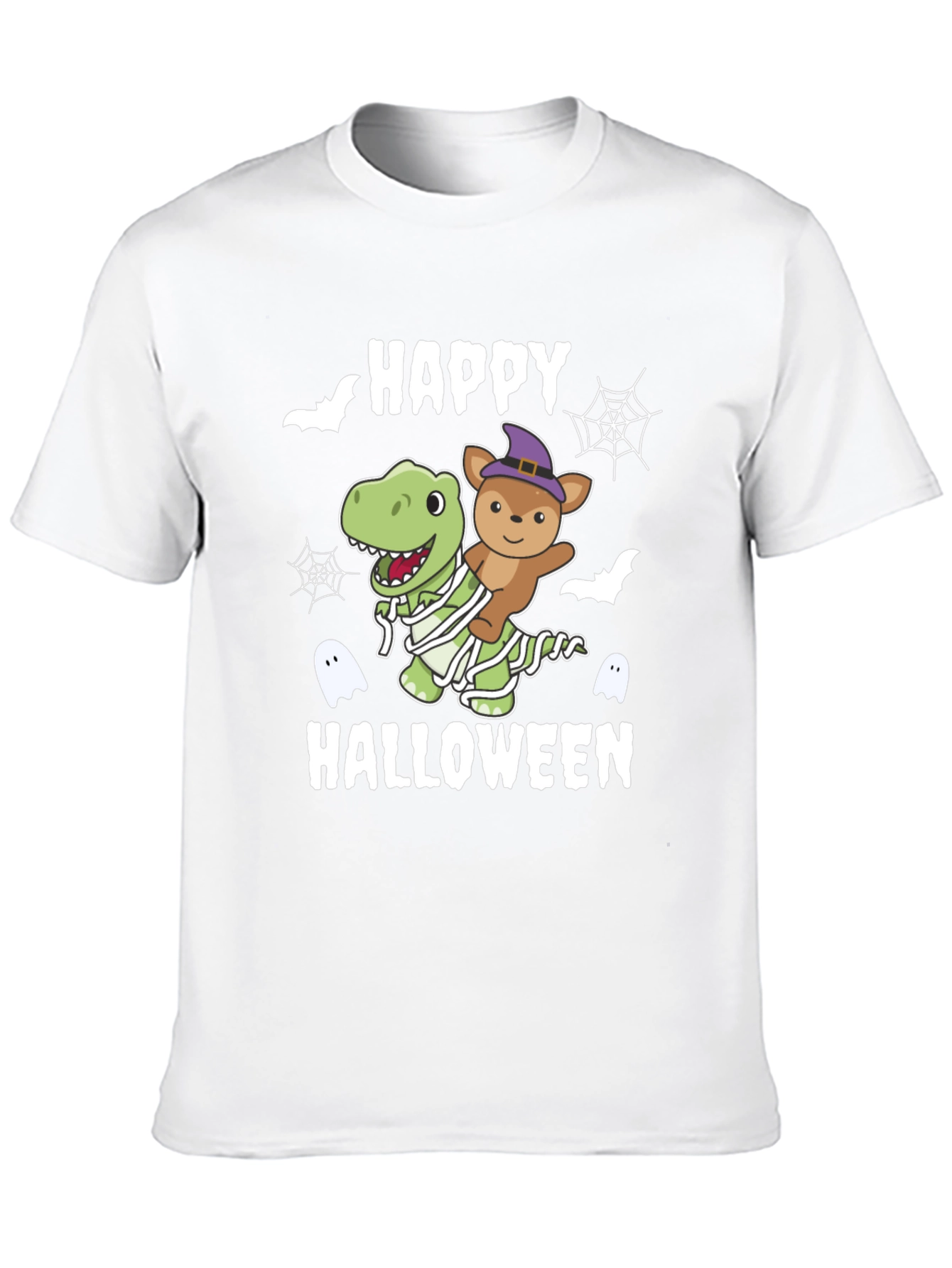 Black Happy Halloween Dinosaur & Teddy T-Shirt view 10