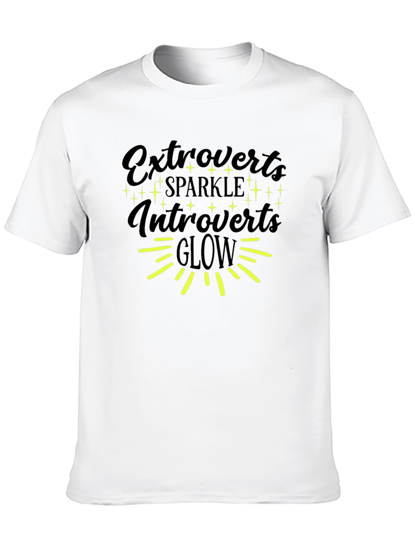 Black Extroverts Sparkle Introverts Glow Graphic T-Shirt view 10
